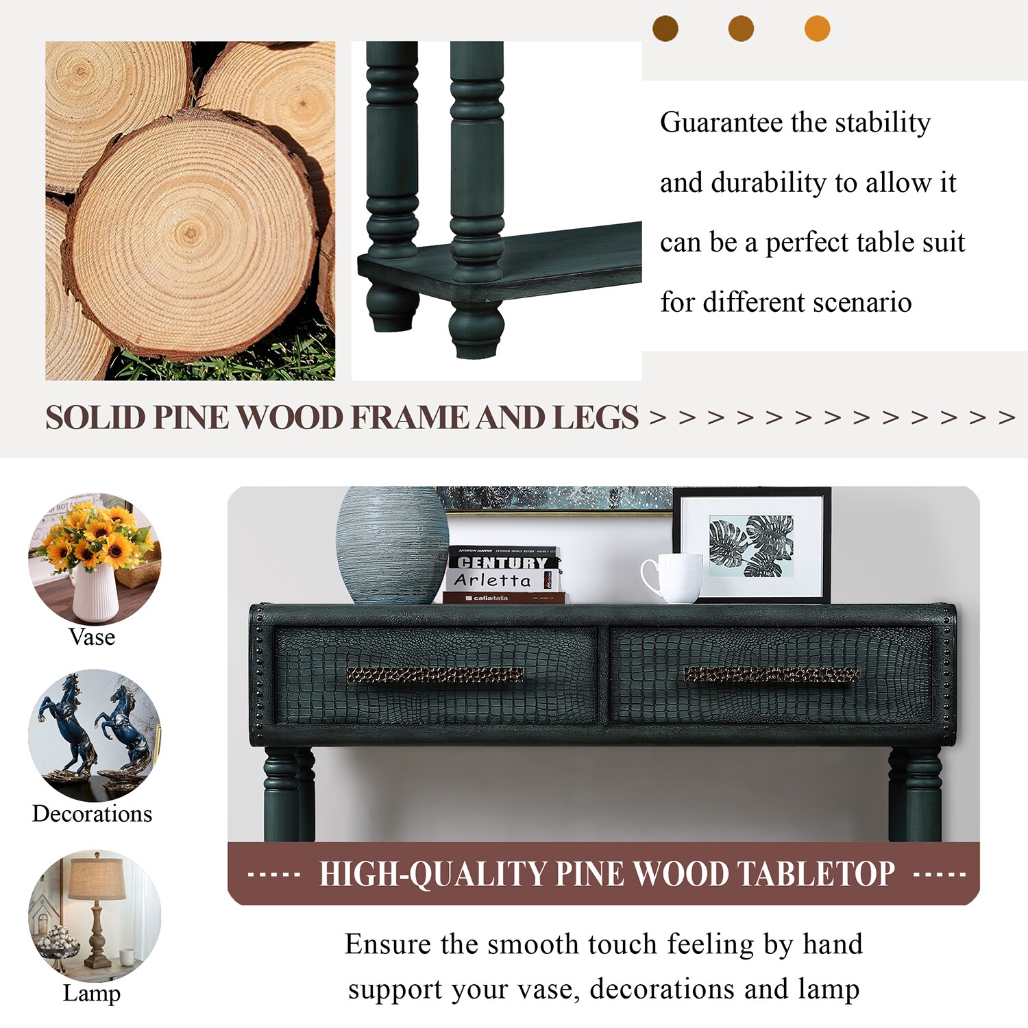 SINOFURN SYA020138WT Console-Sofa-Tables - View #5