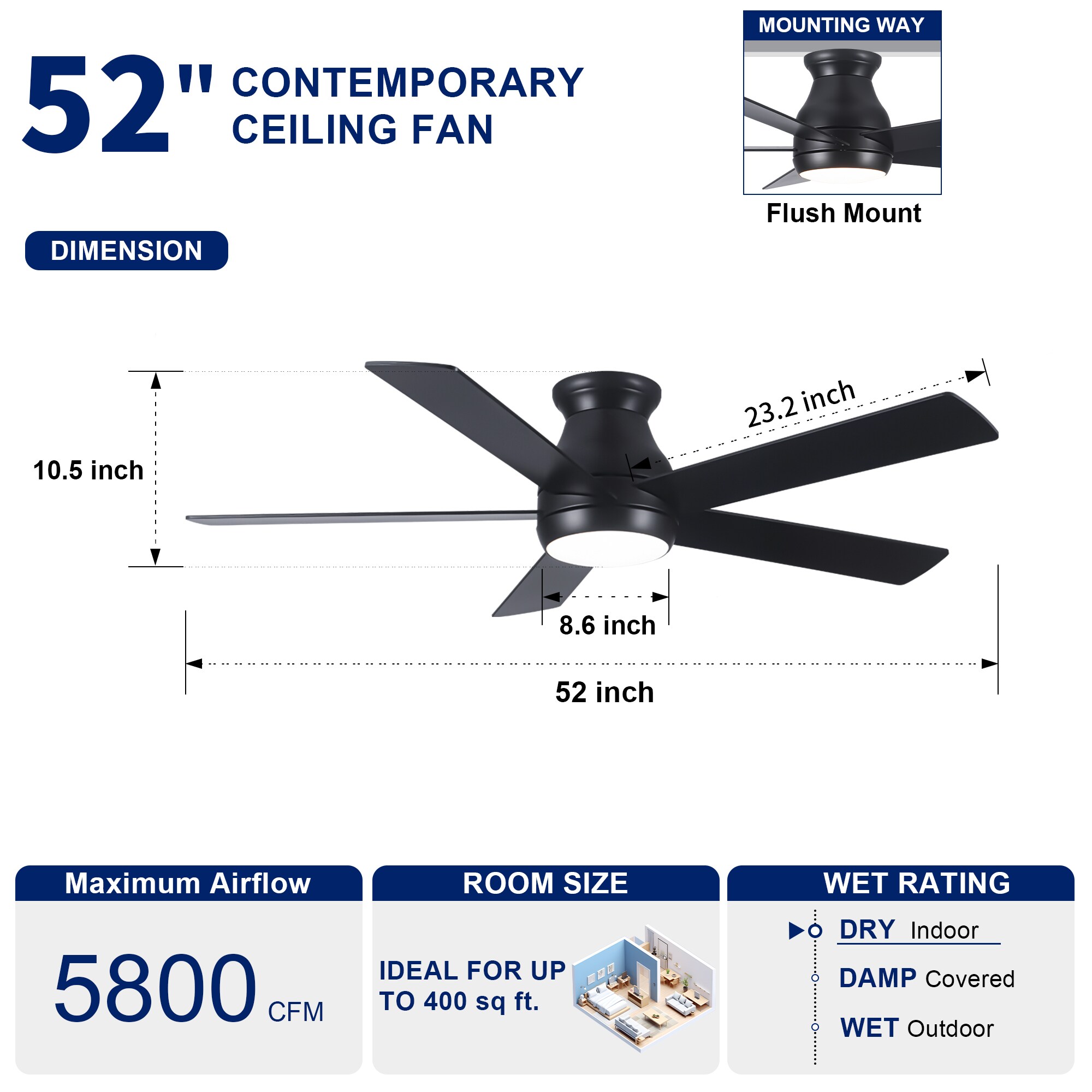 YUHAO LSDC1185BK522 Ceiling-Fans - View #5