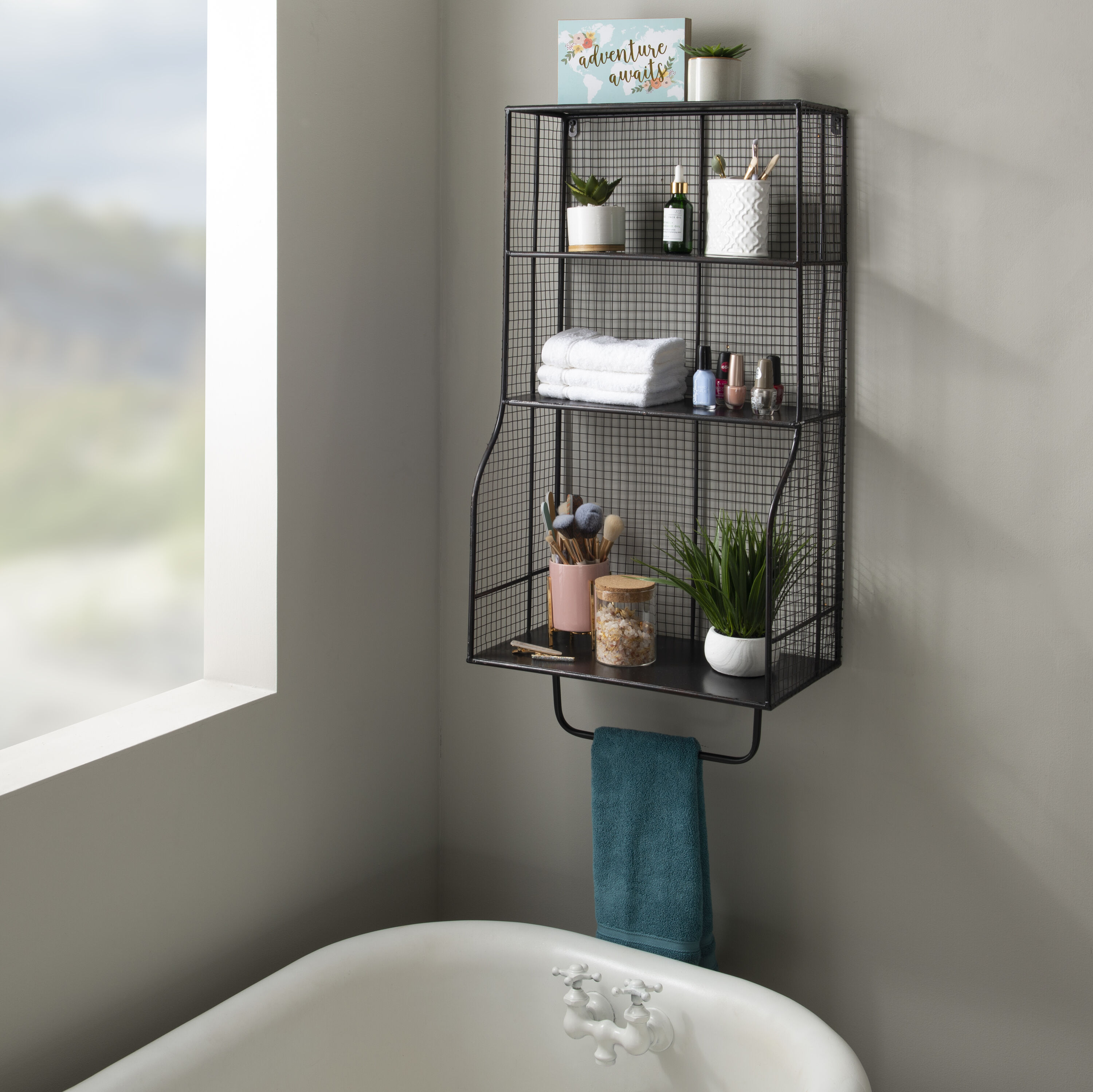 Towel Rack Wall Mounted Bathroom Towel Holder, Towel Storage for Rolle