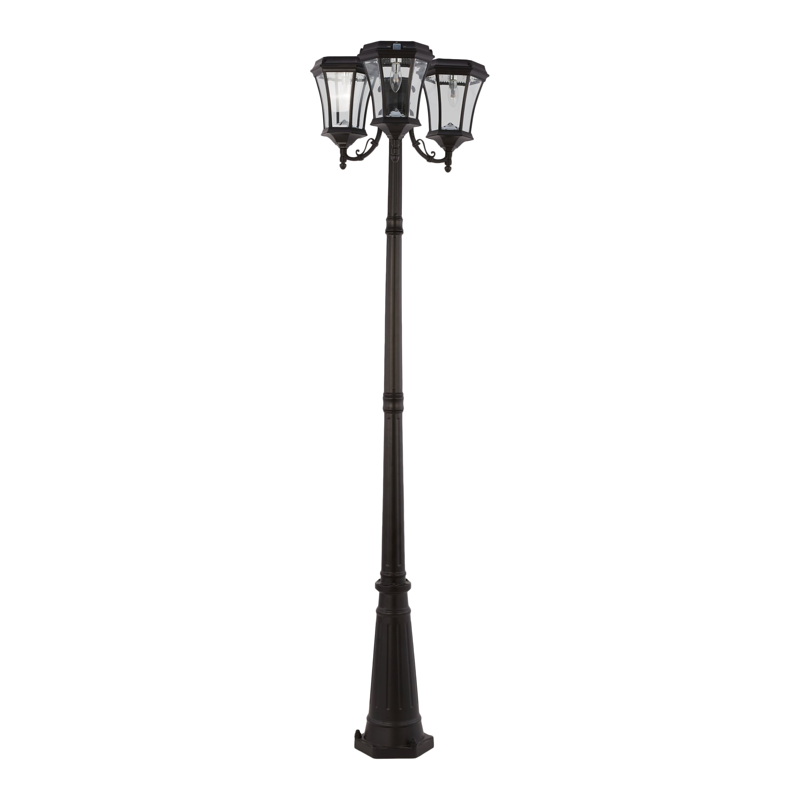 Gama Sonic Victorian Bulb 87-in H Black Solar LED Post Light in the  Complete Post Lights department at