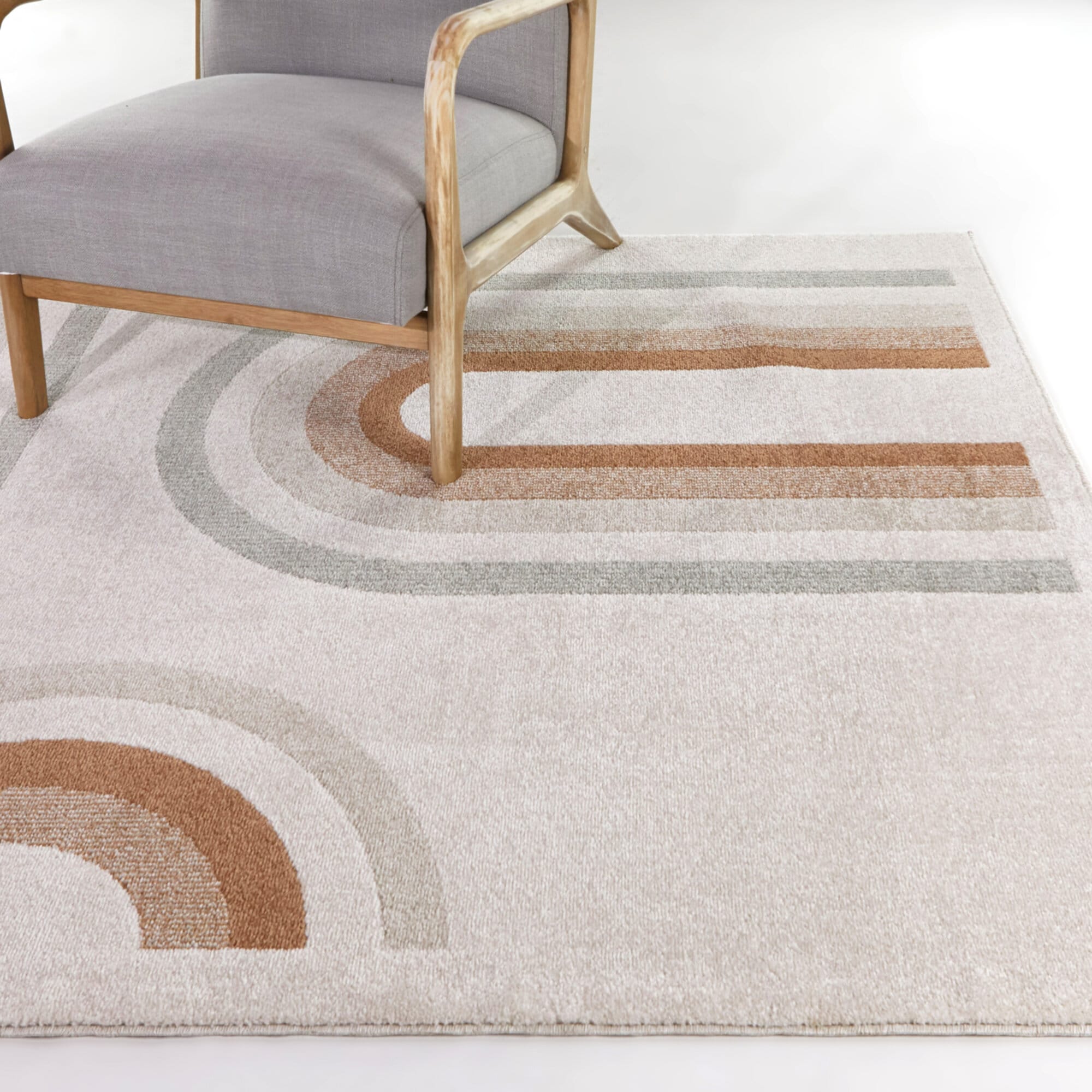 Balta 3111159 5 x 6 (ft) Polypropylene Grey Rectangular Indoor Stripe Global Area rug