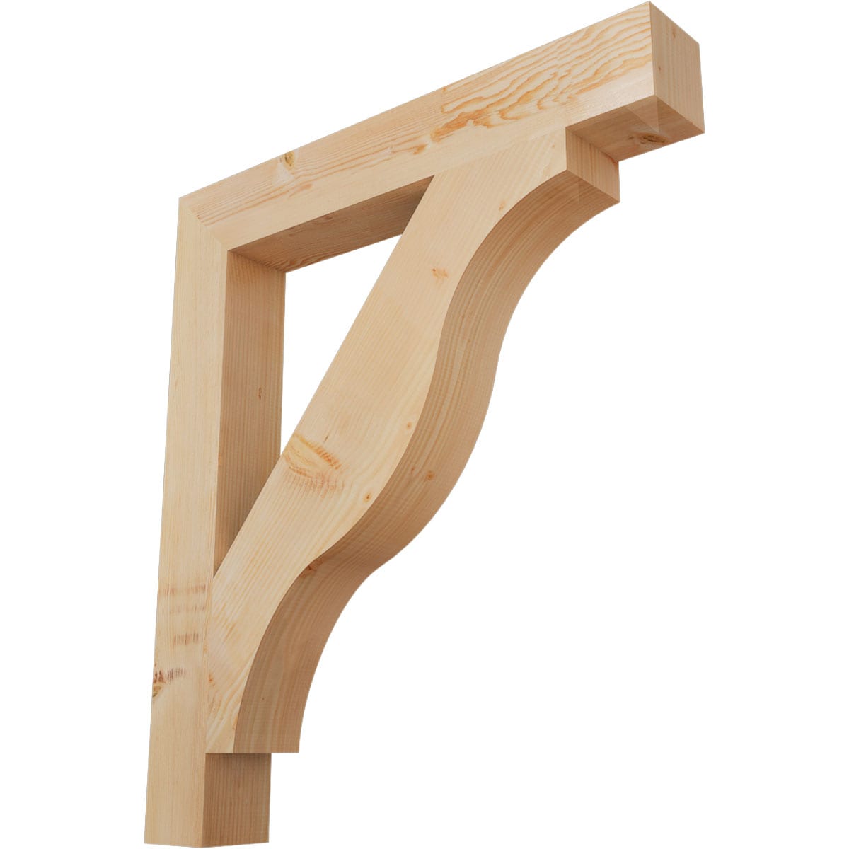 Ekena Millwork BKT06X42X48FST05SDF Funston Block Smooth 5-1/2-in x 42-in x 48-in Douglas fir Brown Wood Standard bracket