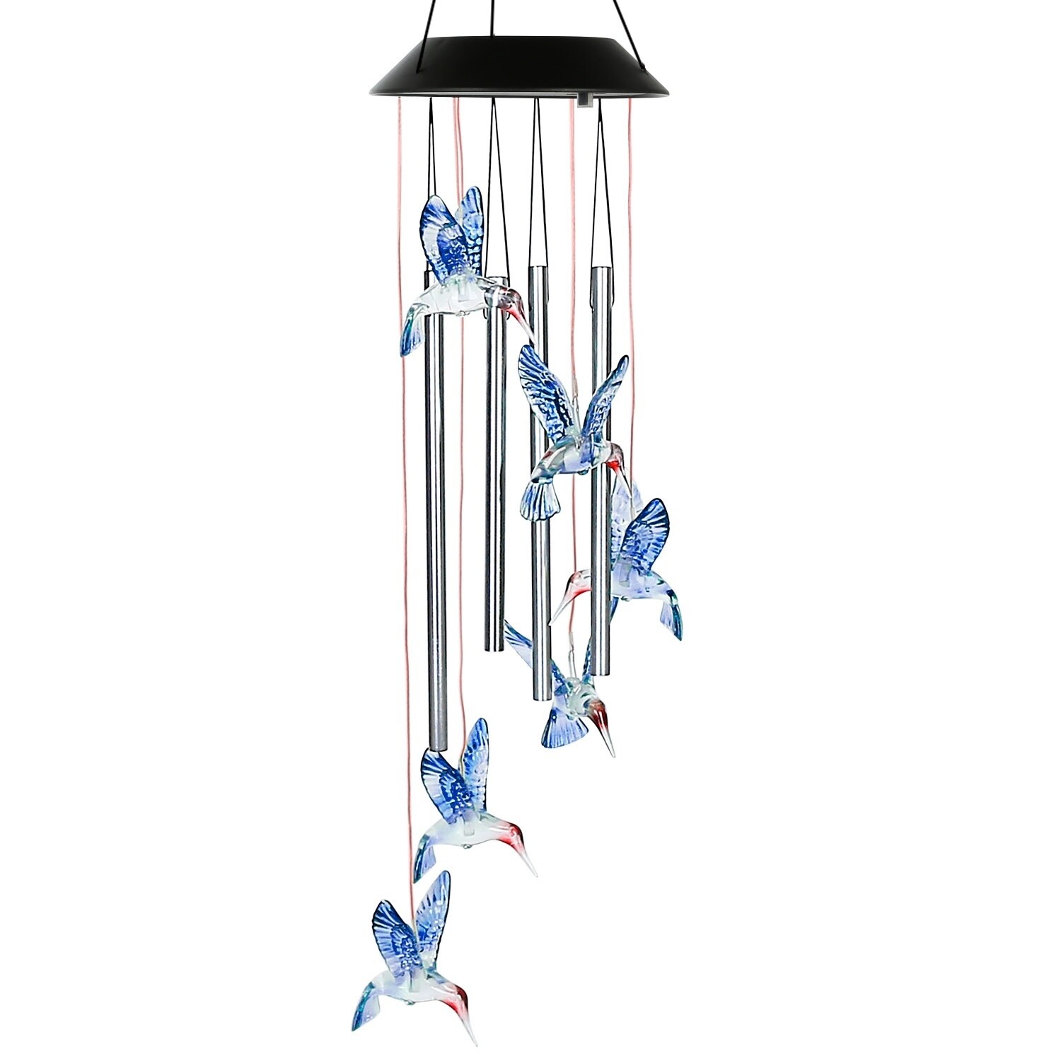 AHIOU HOME 29.5-in Blue Metal Hummingbird Wind Chime at