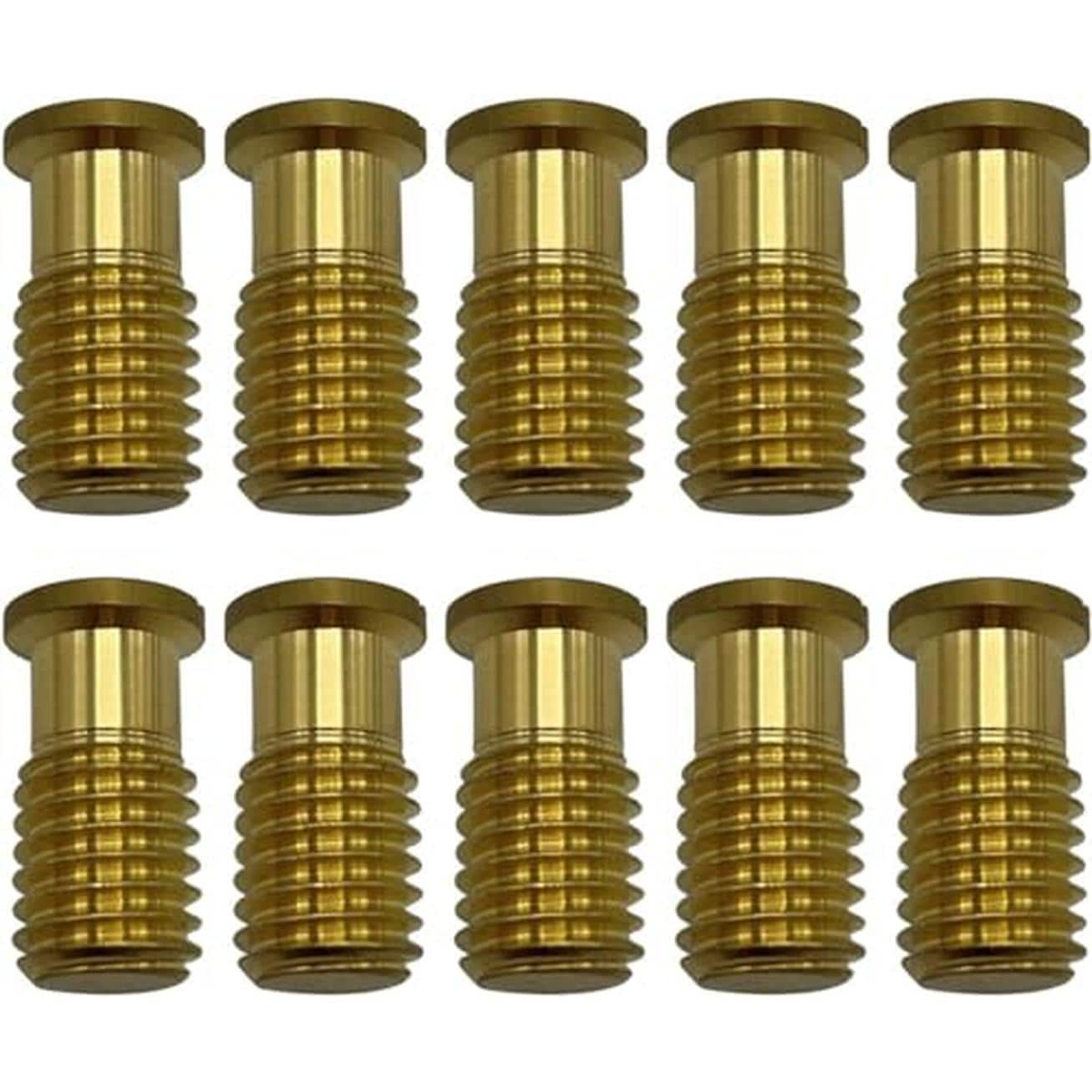 Poolzilla BOLT-10PK 10 PCS Pool Safety Cover Threaded Brass Insert Screw Bolt for Anchor