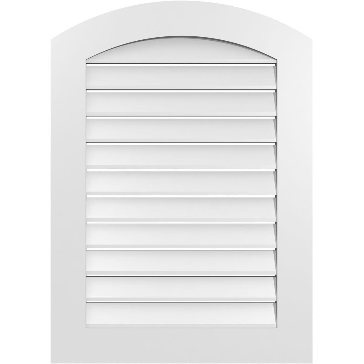 Ekena Millwork GVPAR26X3601SF 26-Inches x 36-Inches Off-white Round top PVC Gable Louver Vent