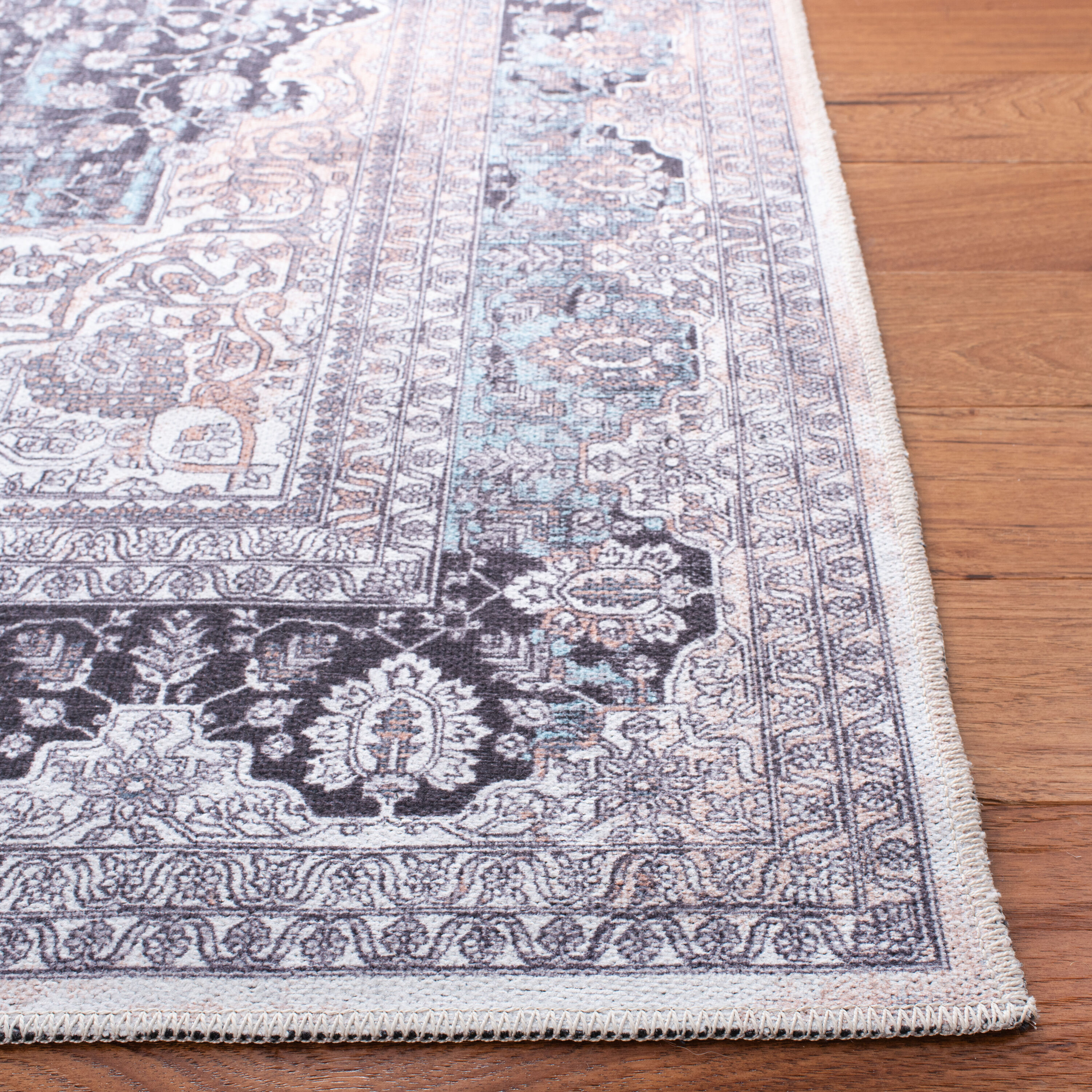Elysian 9' x 12' Off-White and Light Blue Hand-Knotted Area Rug