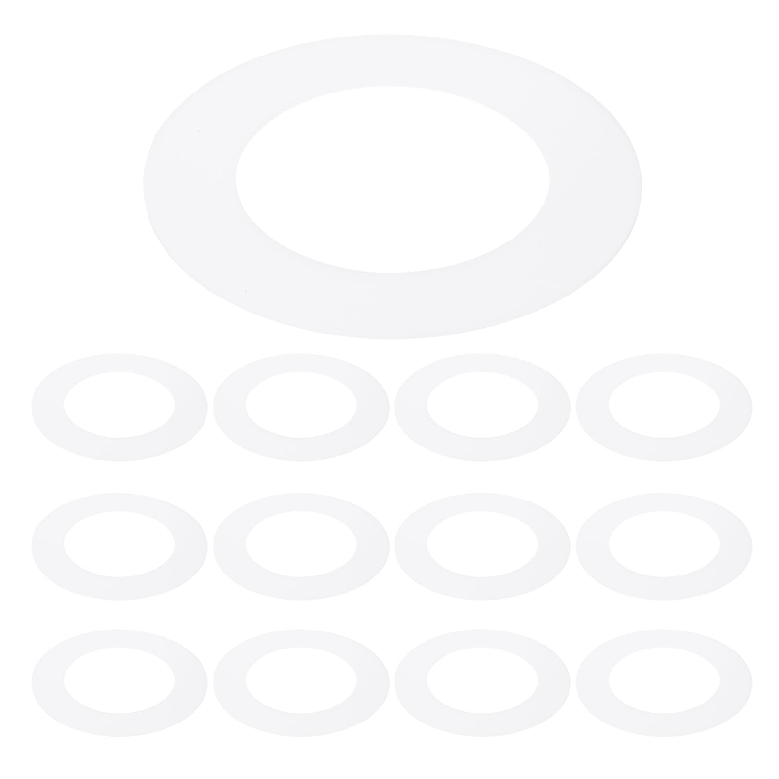 PATIKIL 3inch ID 4.7inch OD Plastic Trim Ring 12 pcs Ceiling Light Goof Rings Matte Circular Light Cover Lighting Fixture for Ceiling Wall Recessed Can Downlights Translucent Matte White
