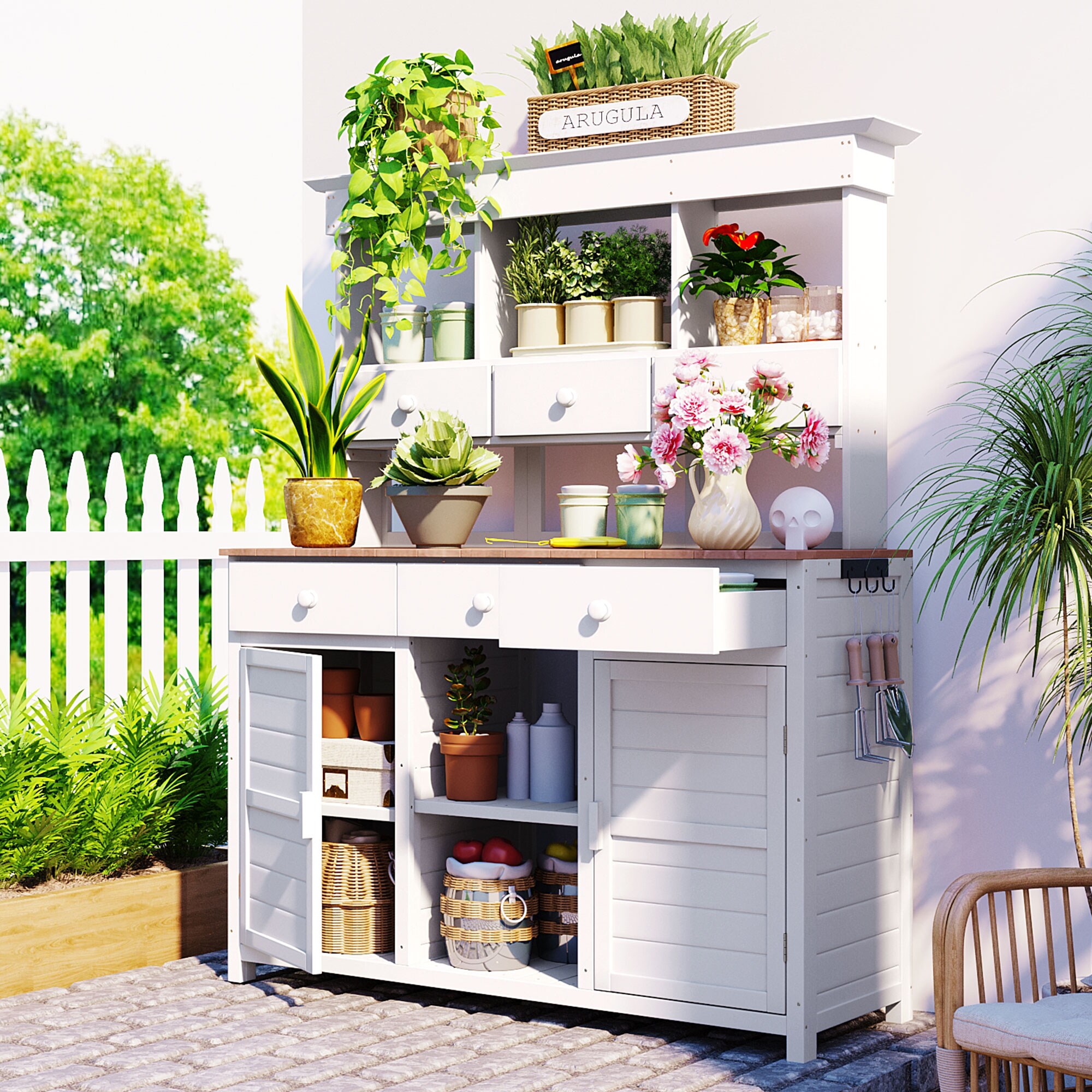SINOFURN SYA010597WT Potting-Benches - View #2