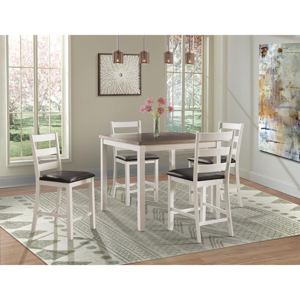 Kona Brown/White Transitional Dining Room Set with Rectangular Table (Seats 4) Walnut | - Picket House Furnishings DMT7005CS