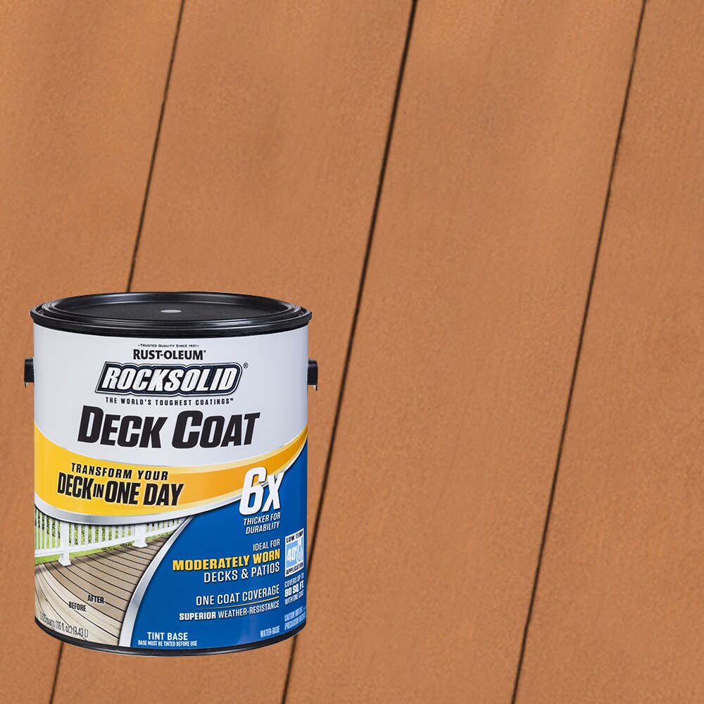 Rust-Oleum 319626T RockSolid 6X Deck Coat Pre-Tinted Cedarstone Solid Exterior Wood Stain and Sealer in One ( 1-gallon )