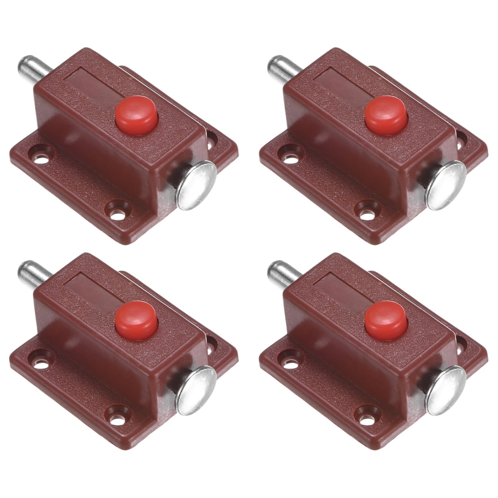 Vrbgify  Plastic Push Button Spring Loaded Latch Automatic Door Latch Lock Button Bolt Latches for Cabinet Door Window Drawer Closet Furniture