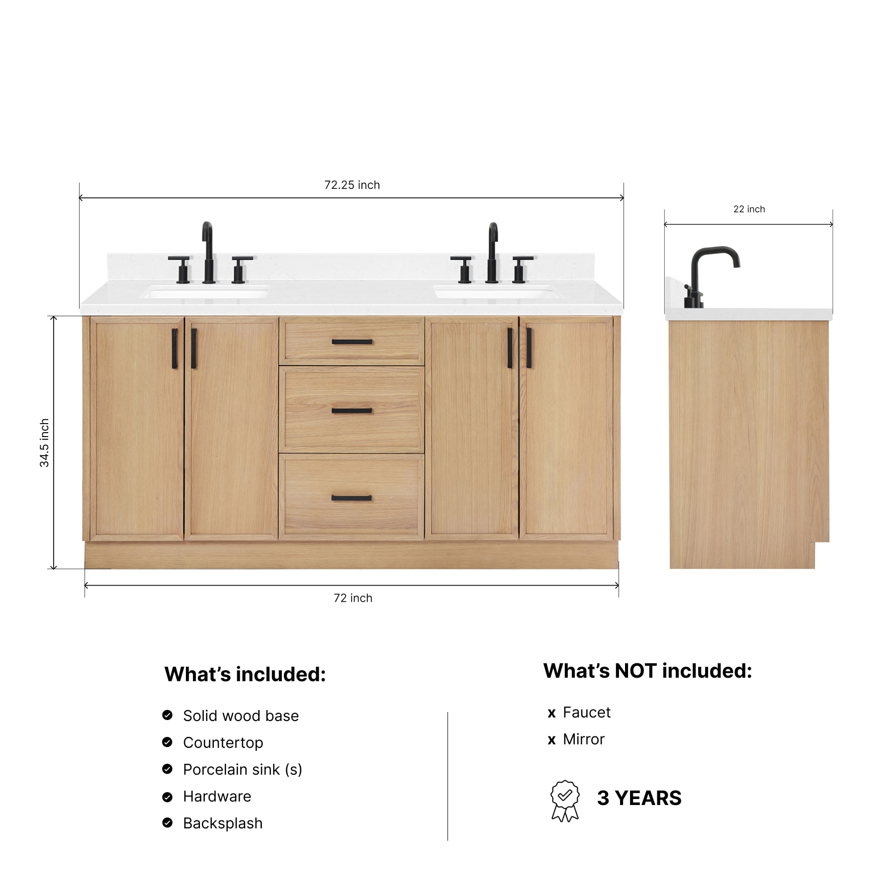 ARIEL K72DCQRVOWOA Bath-Vanity-Combo - View #7