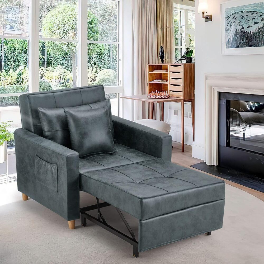 AECOJOY 13048GG-LS01 Dark Blue Grey Contemporary/Modern Full Sofa bed