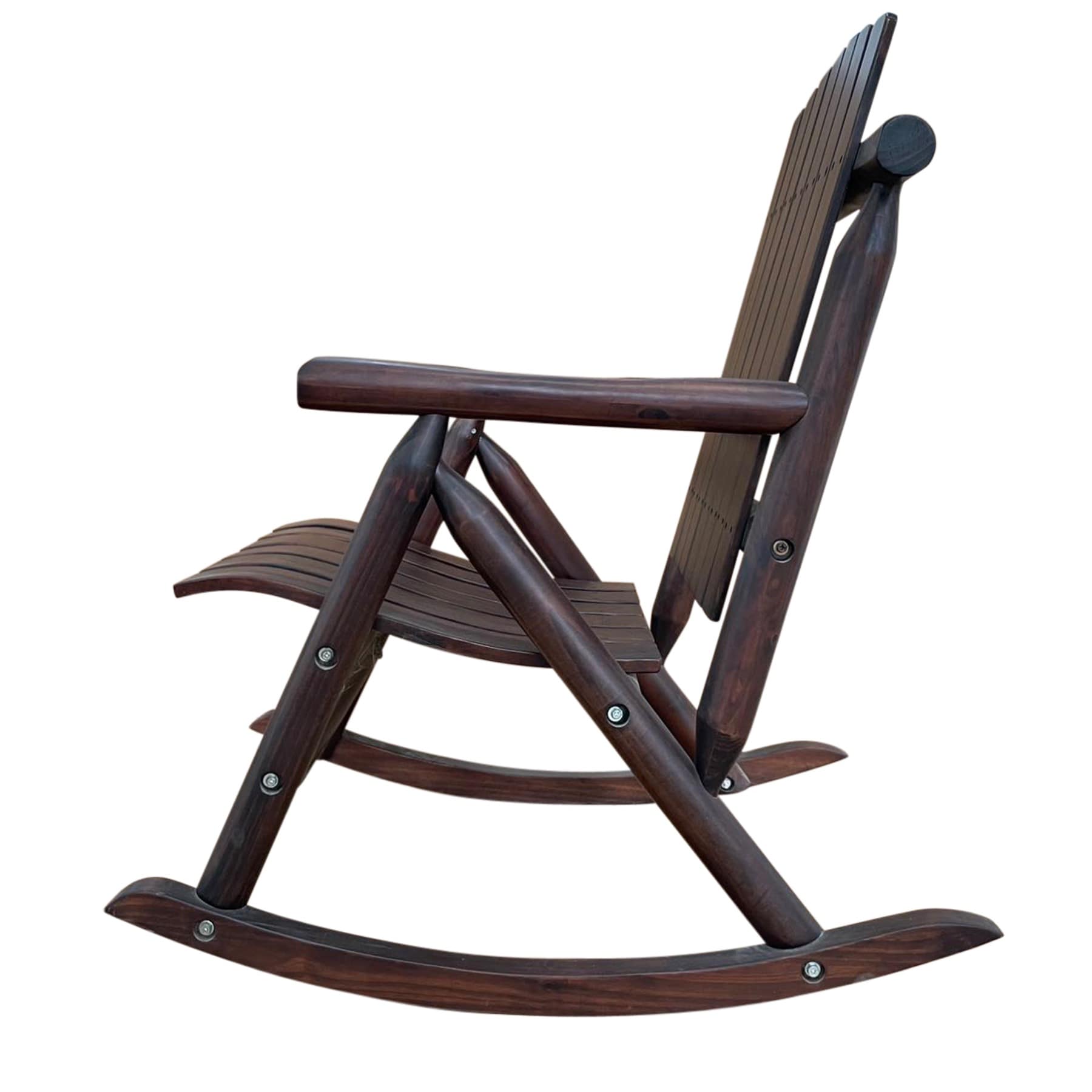 Style Selections Joyful-Day Dark Brown Wood Frame Rocking Chair with ...