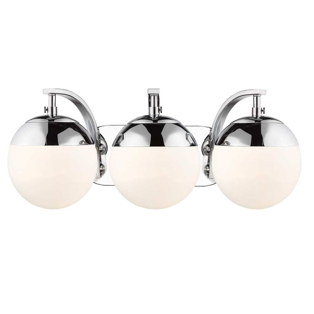 Golden Lighting Dixon 3-Light Chrome Mid-Century Vanity Light