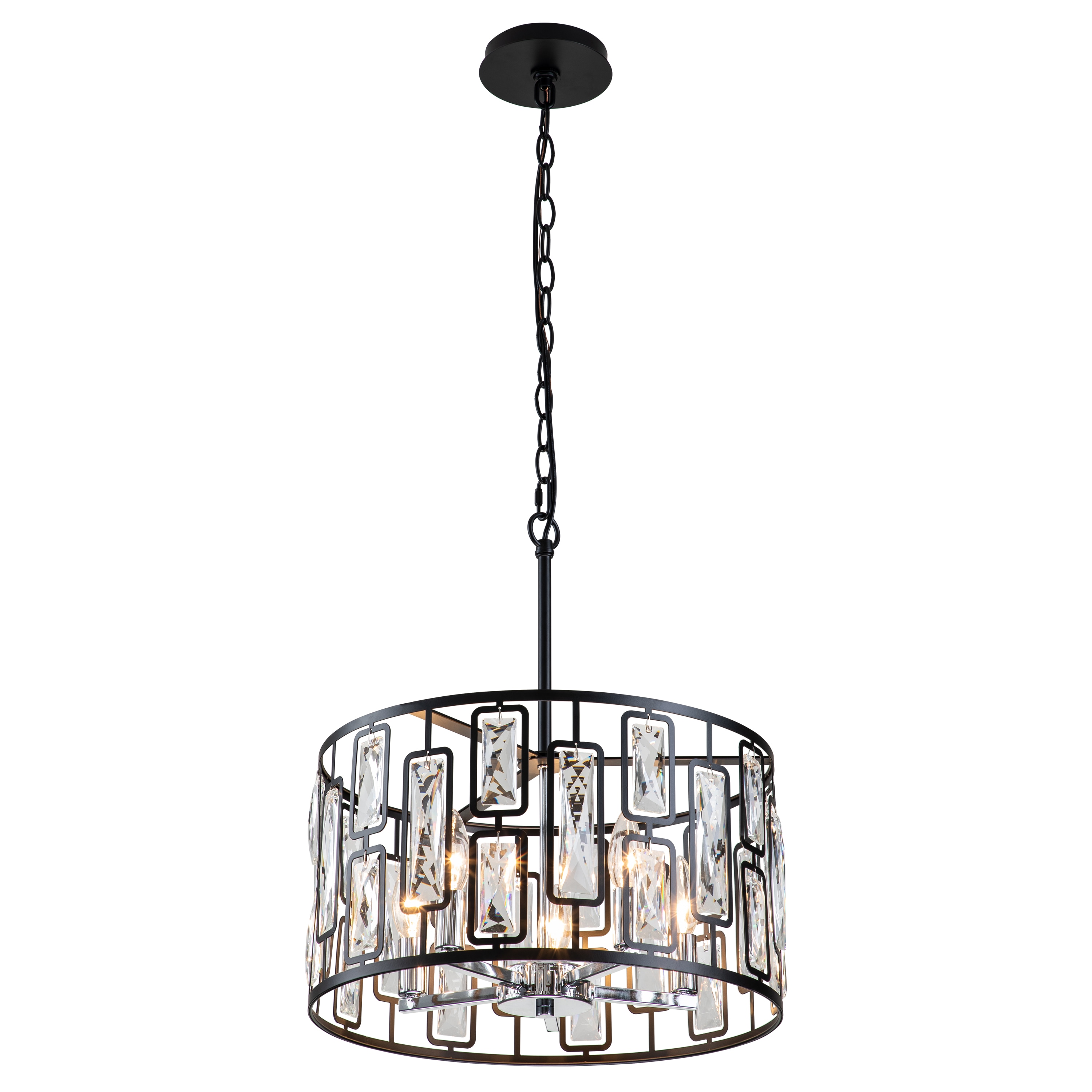 C Cattleya CA2007-CH 5 -Light Black Modern/contemporary Crystal For Use in Bedrooms, Dining Rooms, Foyers, Kitchens, Living Rooms Chandelier