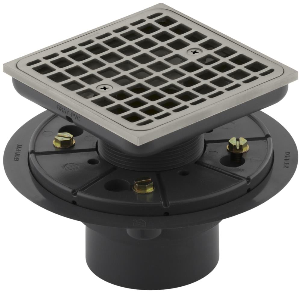 KOHLER 9136-BN Square Design Tile-In Shower Drain, Vibrant Brushed Nickel