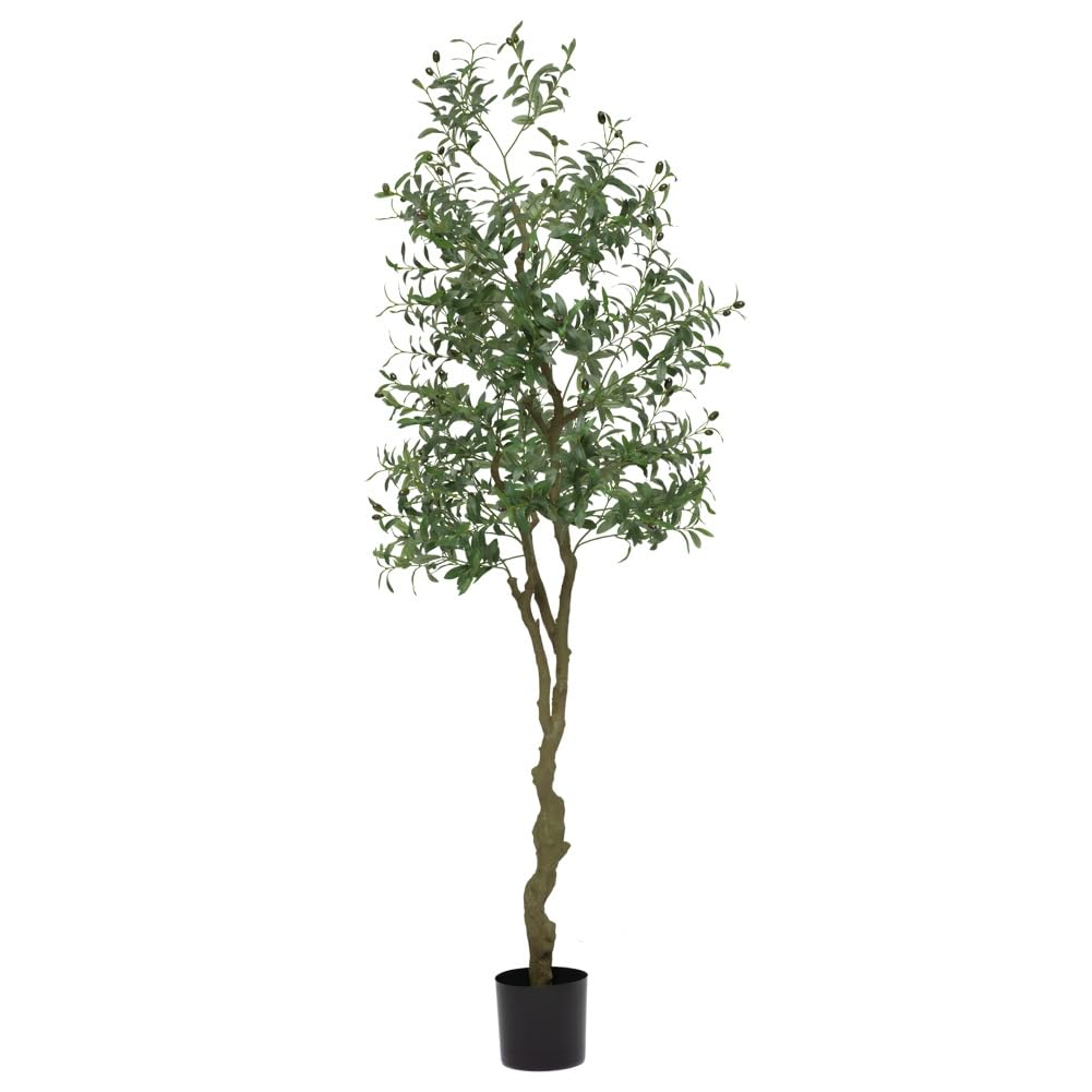 Garvee 7FT Artificial Olive Tree Fake Potted Olive Tree with Realistic ...