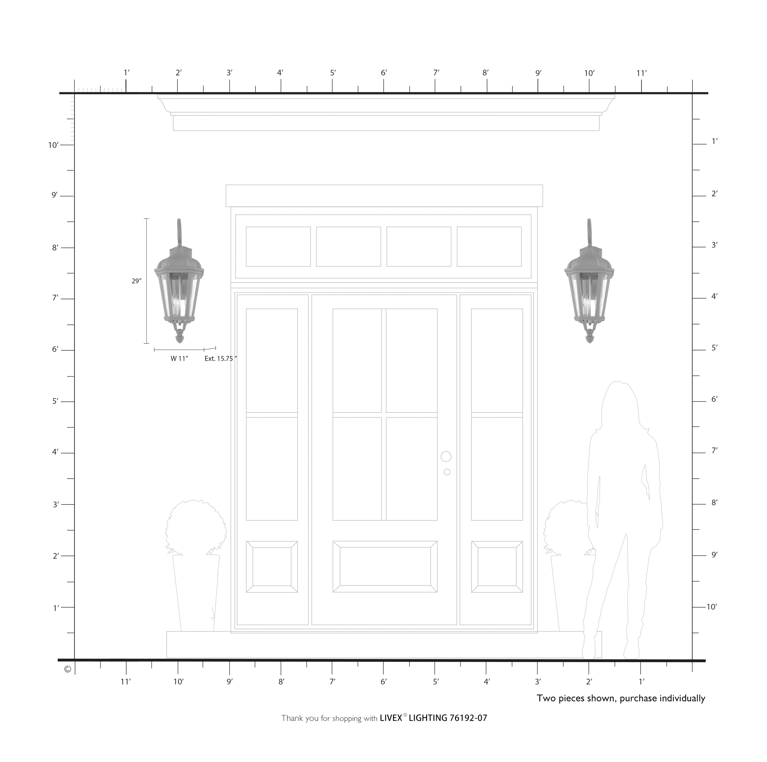 Elegant Morgan Bronze 3-Light Outdoor Lantern with Clear Glass