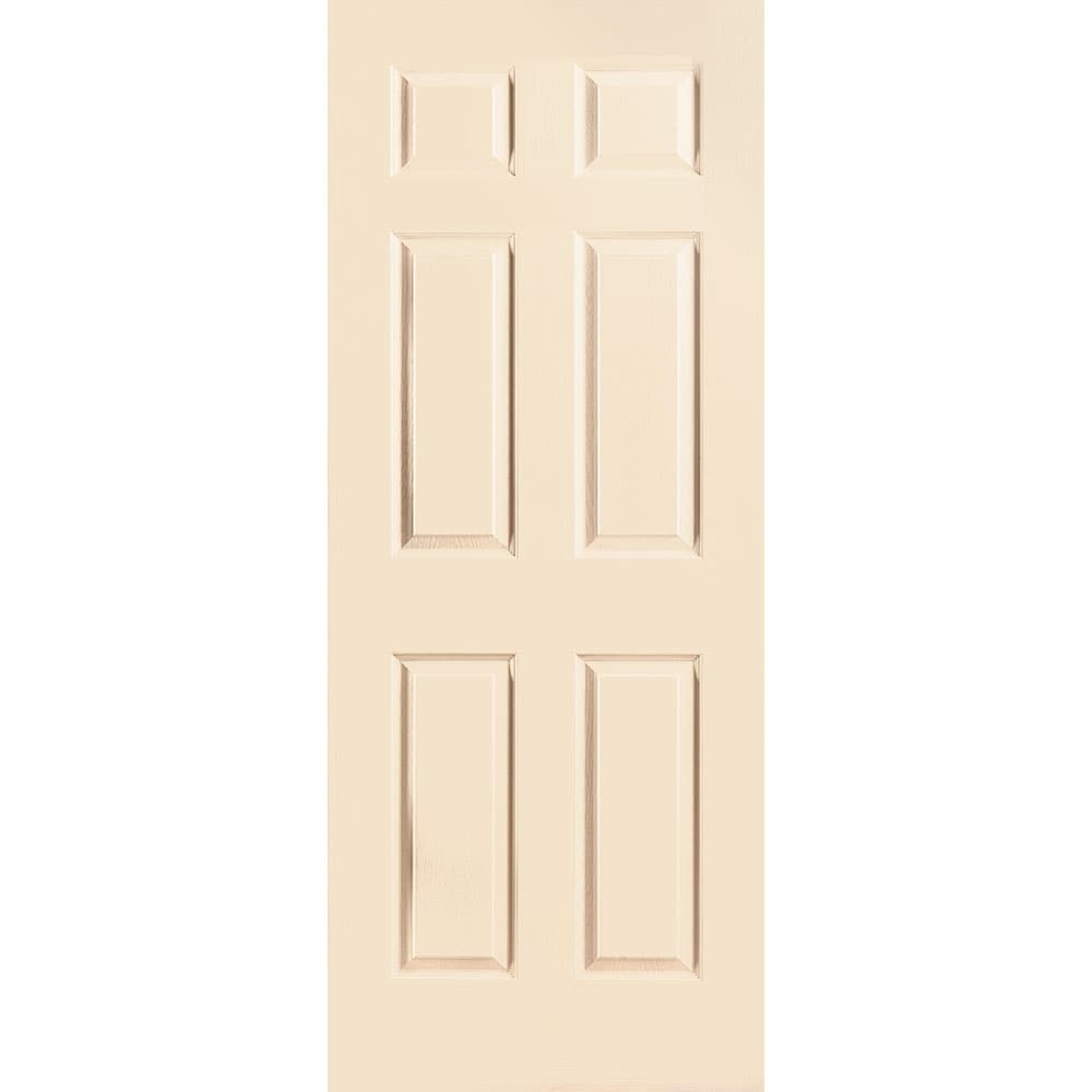 Masonite 1316614 Traditional 32-in x 80-in Cream N Sugar 6-panel Textured Hollow core Prefinished Molded composite Slab Door