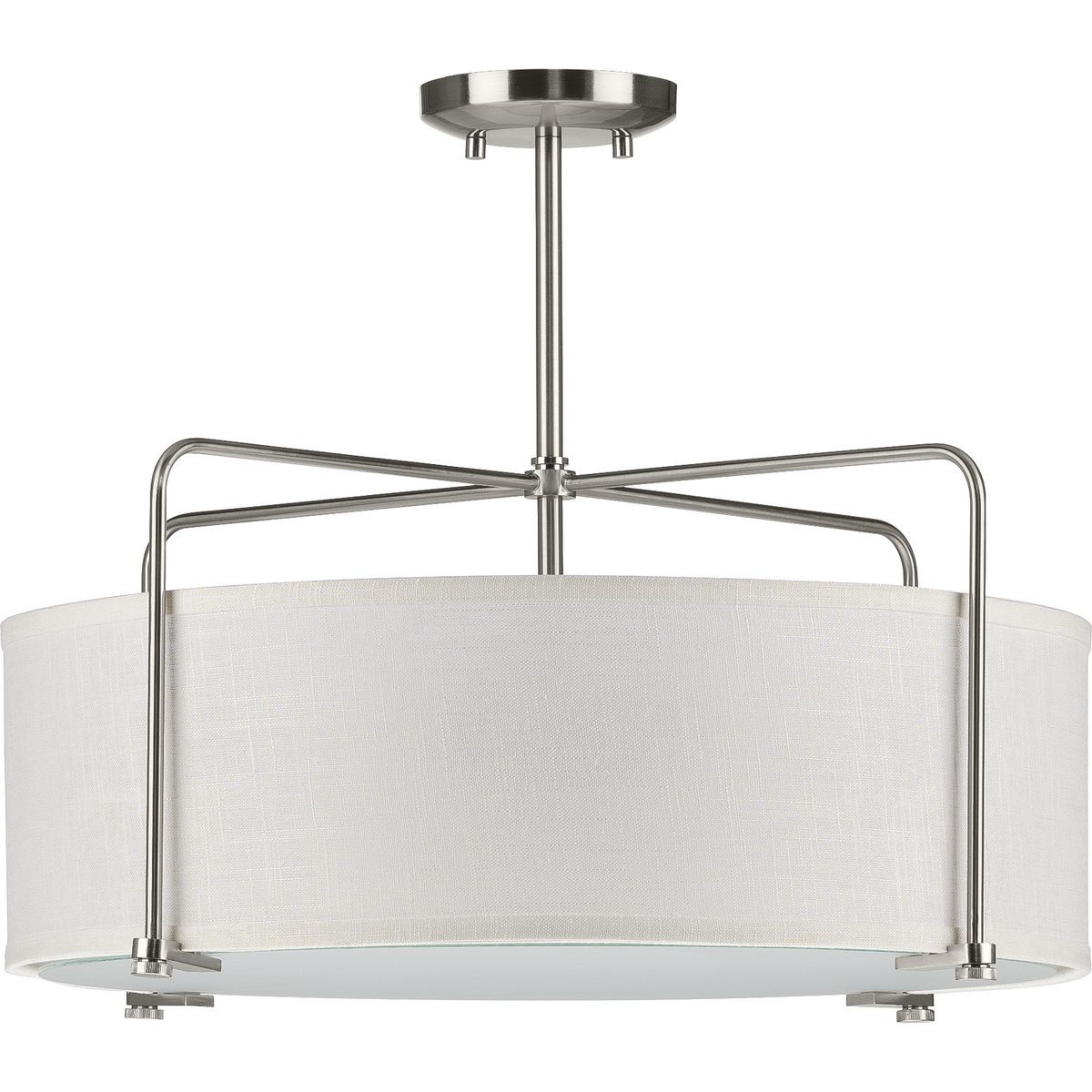 Kempsey Brushed Nickel 3-Light Semi-Flush Convertible Ceiling Light