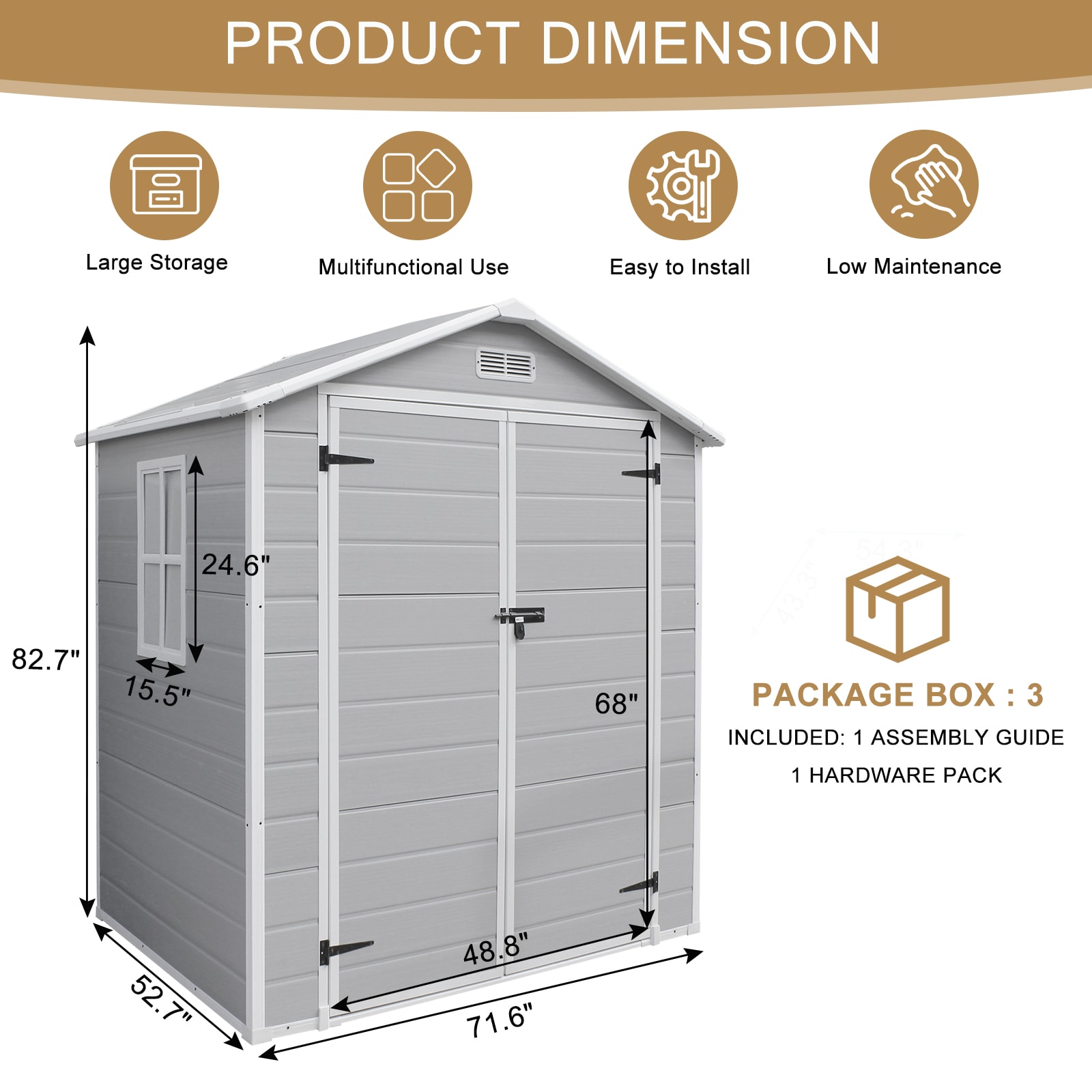 Winado LO1G55000205+6 Vinyl-Resin-Storage-Buildings - View #2