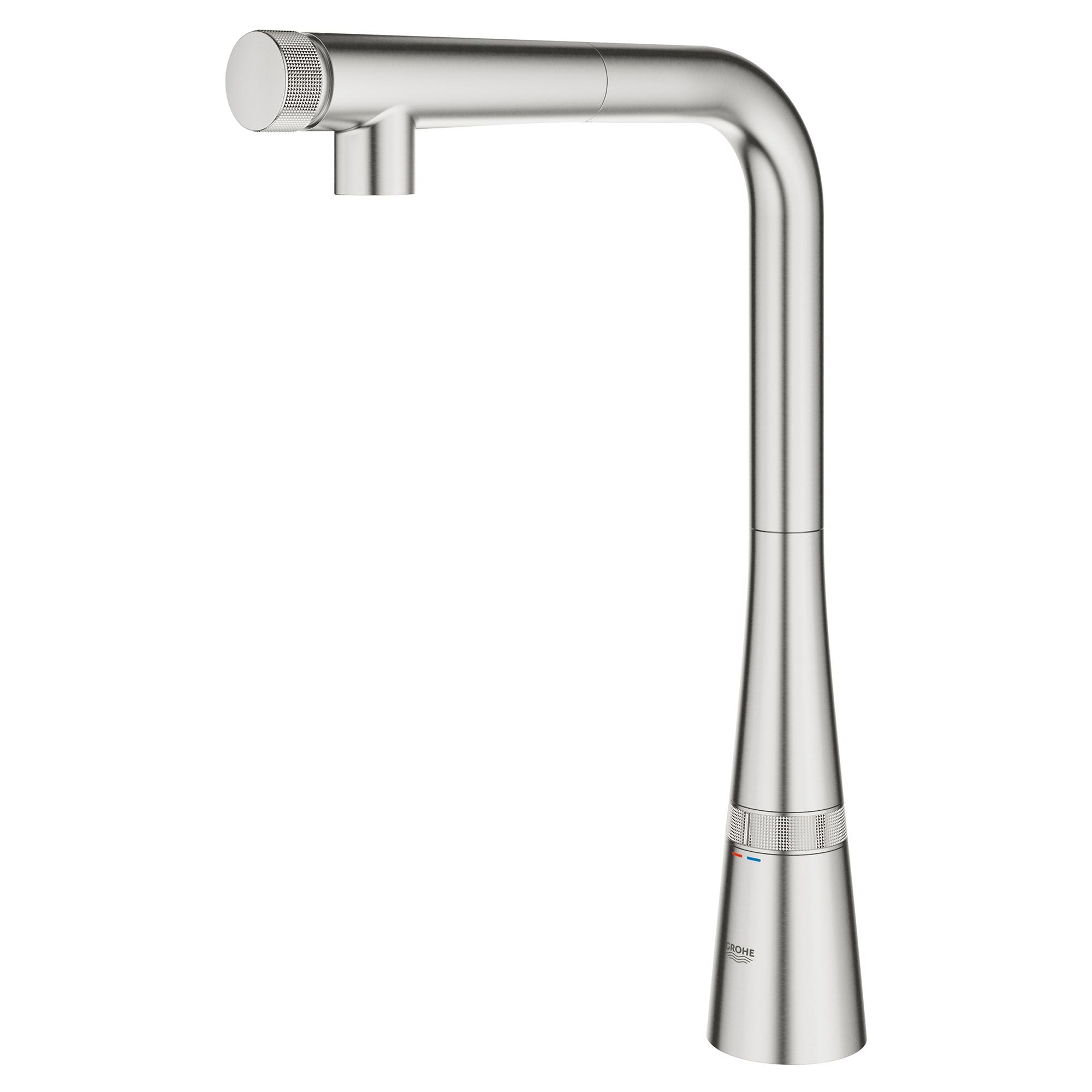 GROHE Zedra Supersteel Single Handle Touch On Pull Down Kitchen Faucet   61291884 