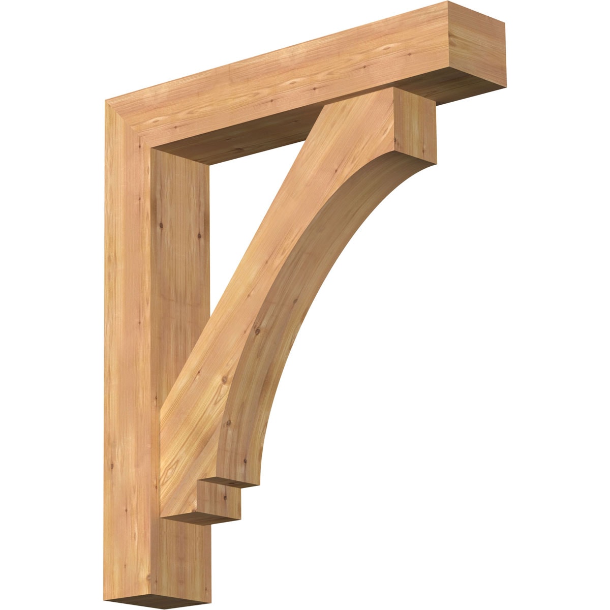 Ekena Millwork 1462800 Imperial Block Smooth Bracket with Offset Brace 7-1/2-in x 38-in x 44-in Western red cedar Brown Wood Standard bracket
