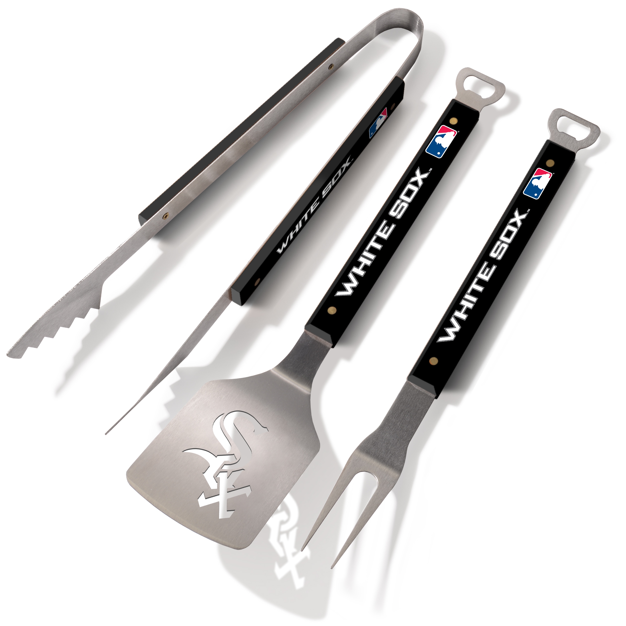 Sportula 5020421 Chicago White Sox Spirit Series 3-Piece BBQ Set 3 -Piece Stainless steel Tool set