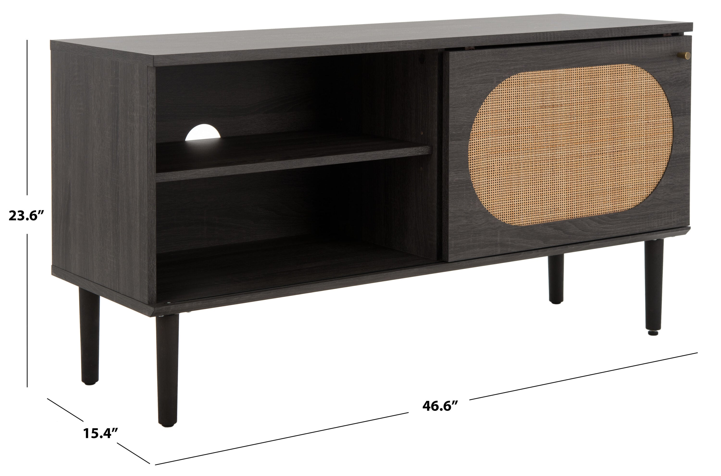 Safavieh Claude Black Coastal Mdf Media Cabinet