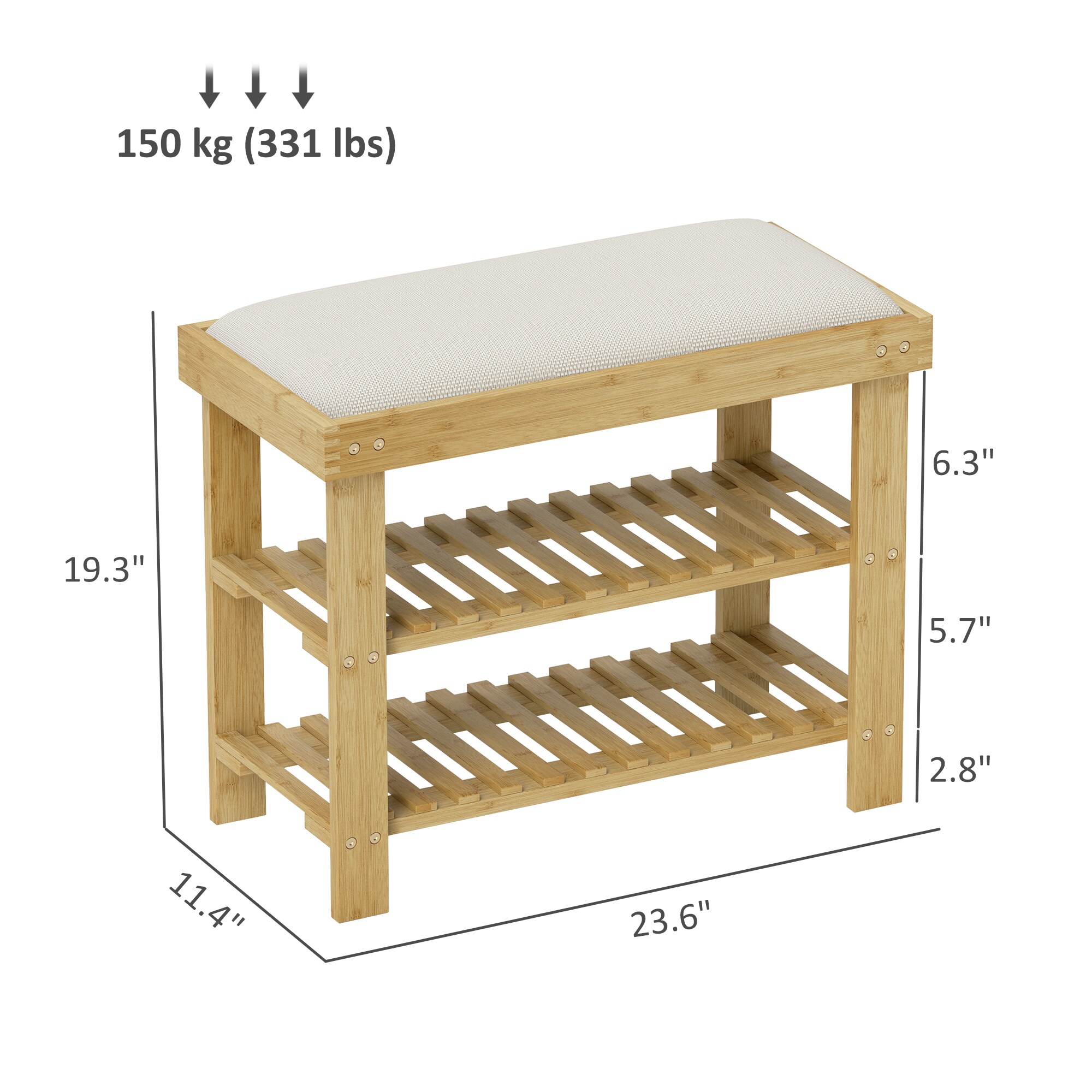 HomCom 837-539V00CW bench - View #3