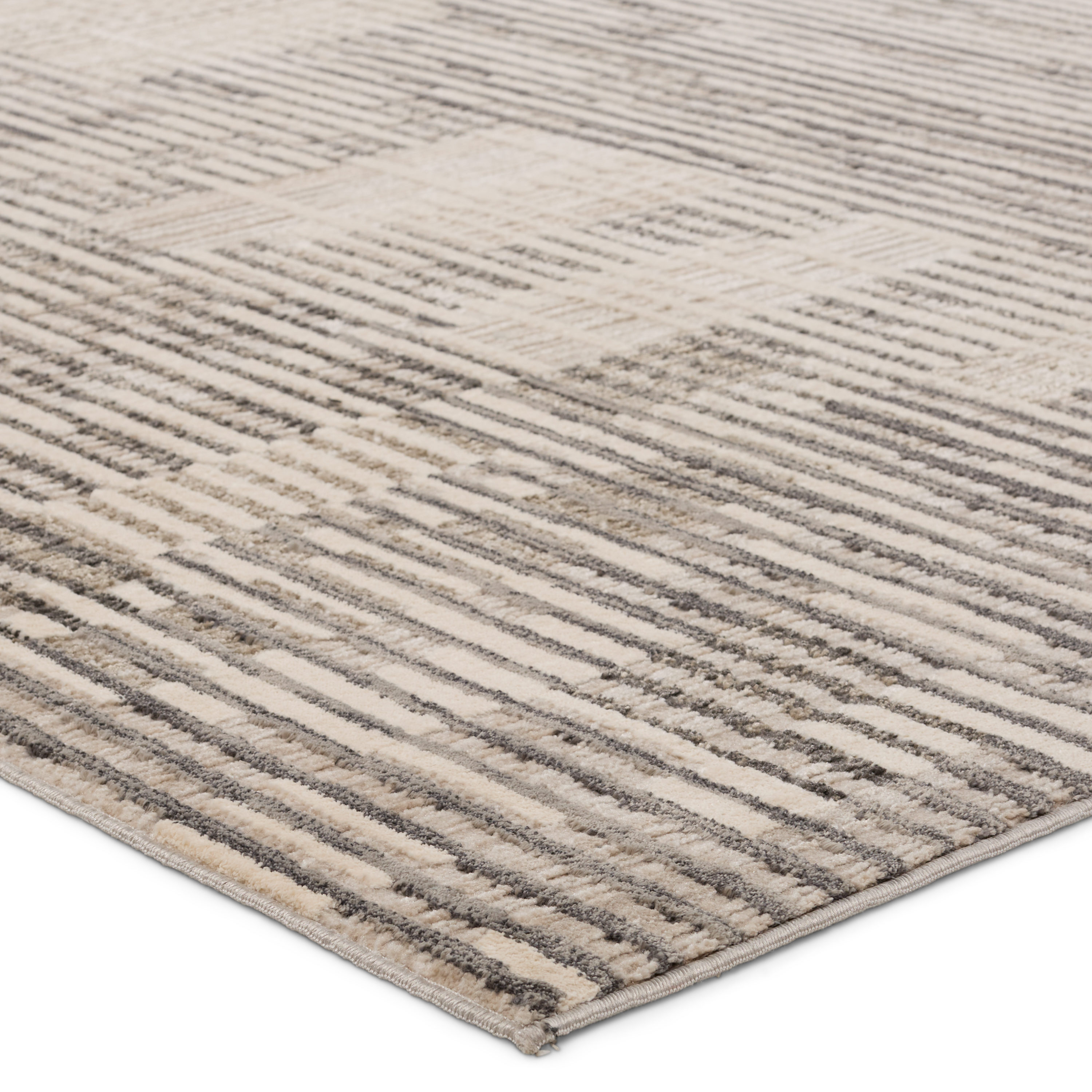 Jaipur Genteel Striped Gray/ Cream Area Rug - 2'8 x 8