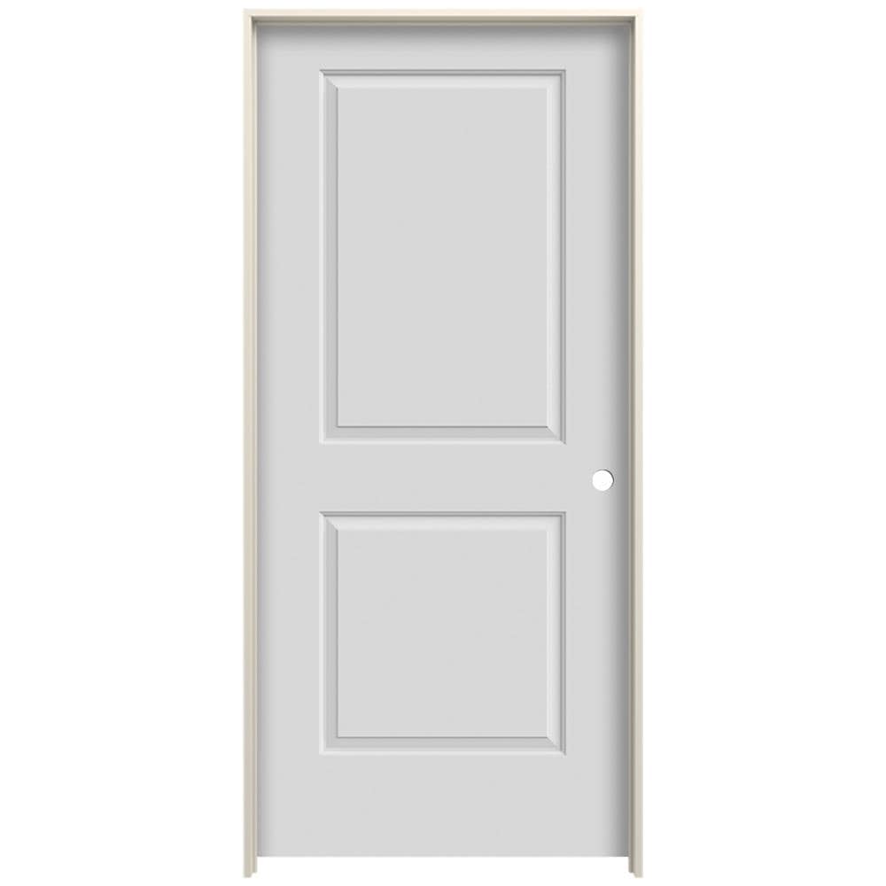 JELD-WEN LOWOLJW225700038 32-in x 80-in Fog Hollow Core 2-panel Square Left Hand Smooth Prefinished Molded Composite Flat Jamb Single Prehung Interior Door
