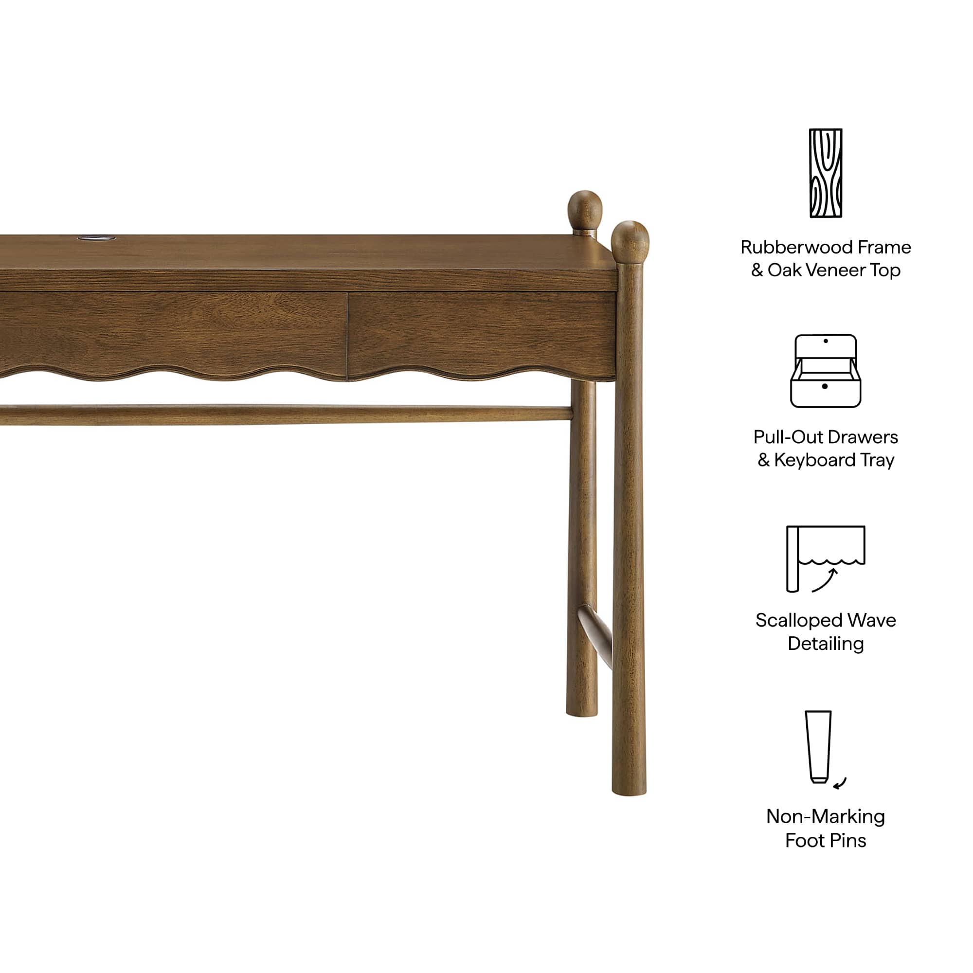 Modway EEI-7791-WAL desks - View #2