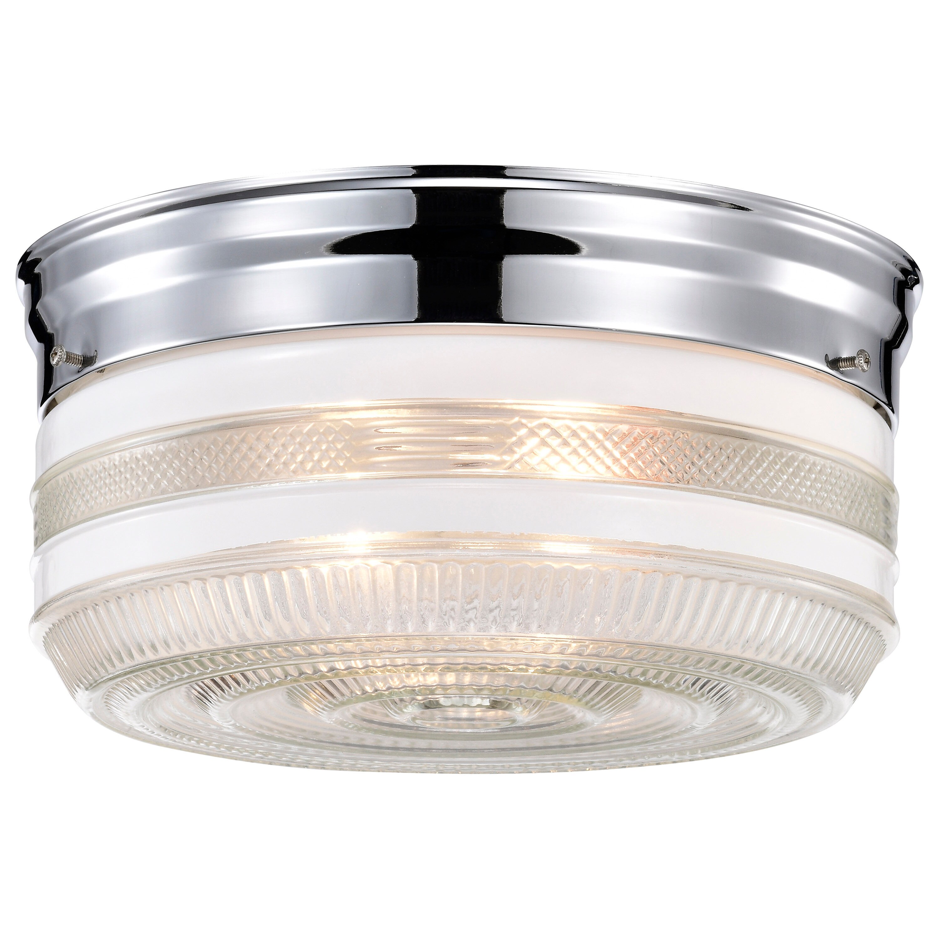 SATCO NUVO Nuvo 2-Light 10-in Chrome Flush Mount Light In The Flush ...