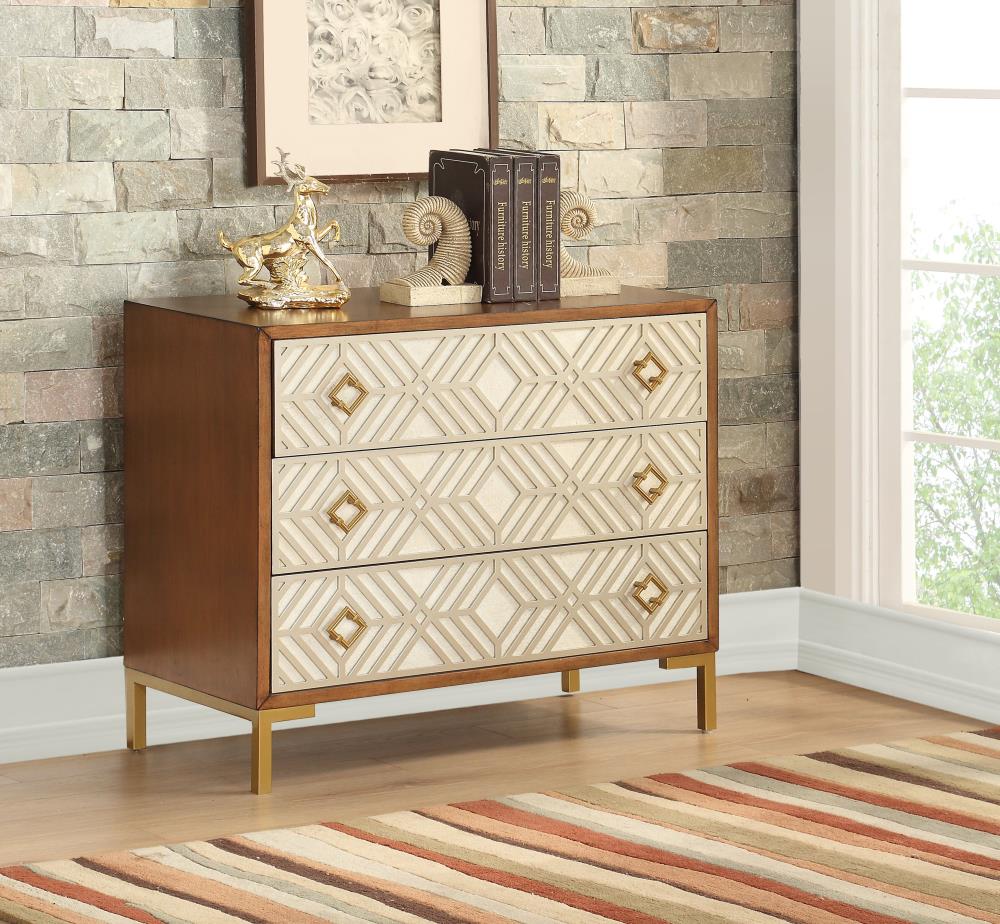 Coast to Coast Three Drawer Chest Gold