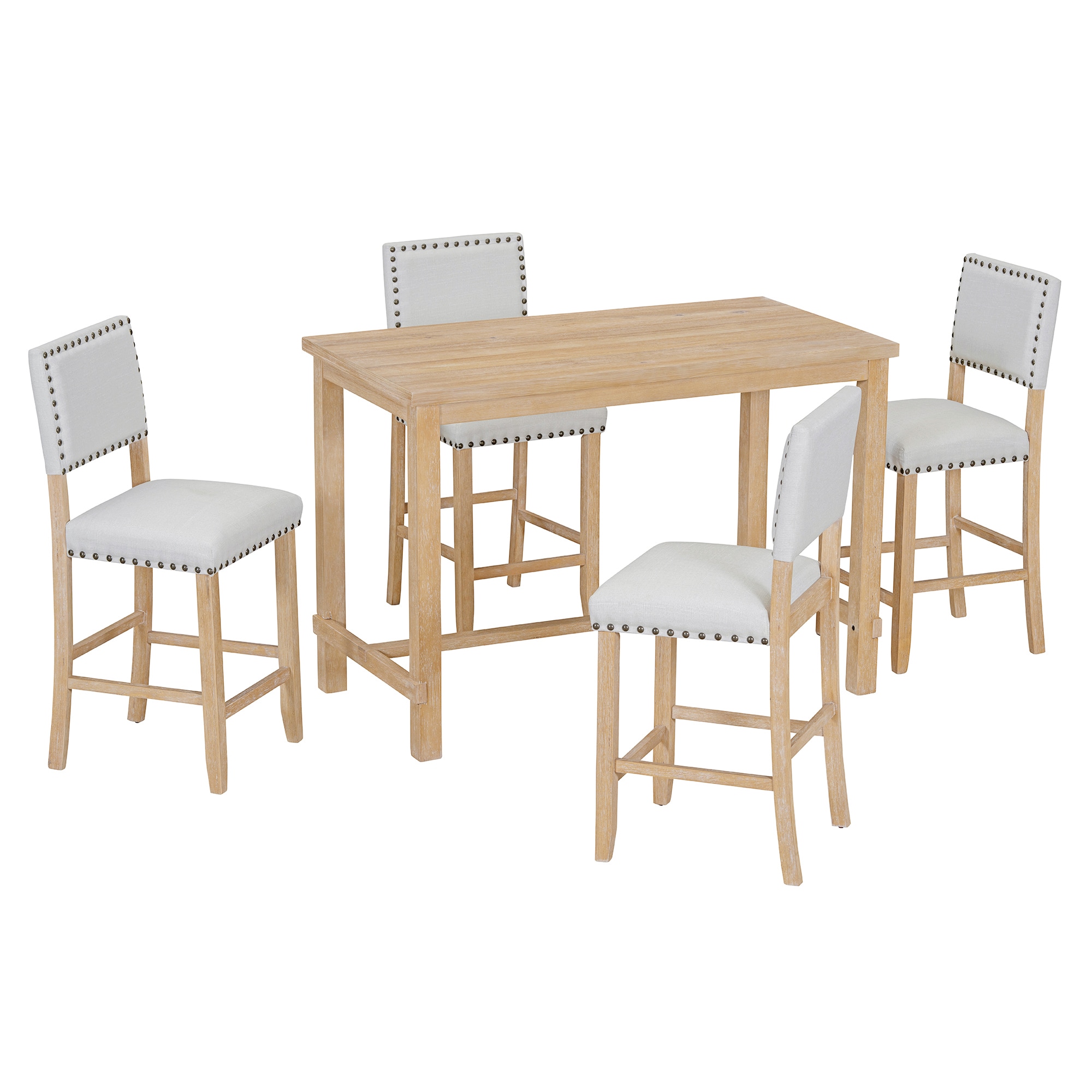 Siavonce XH50AAD Natural Wood Wash Contemporary/Modern Dining Room Set with Rectangular Table ( Seats 4 )