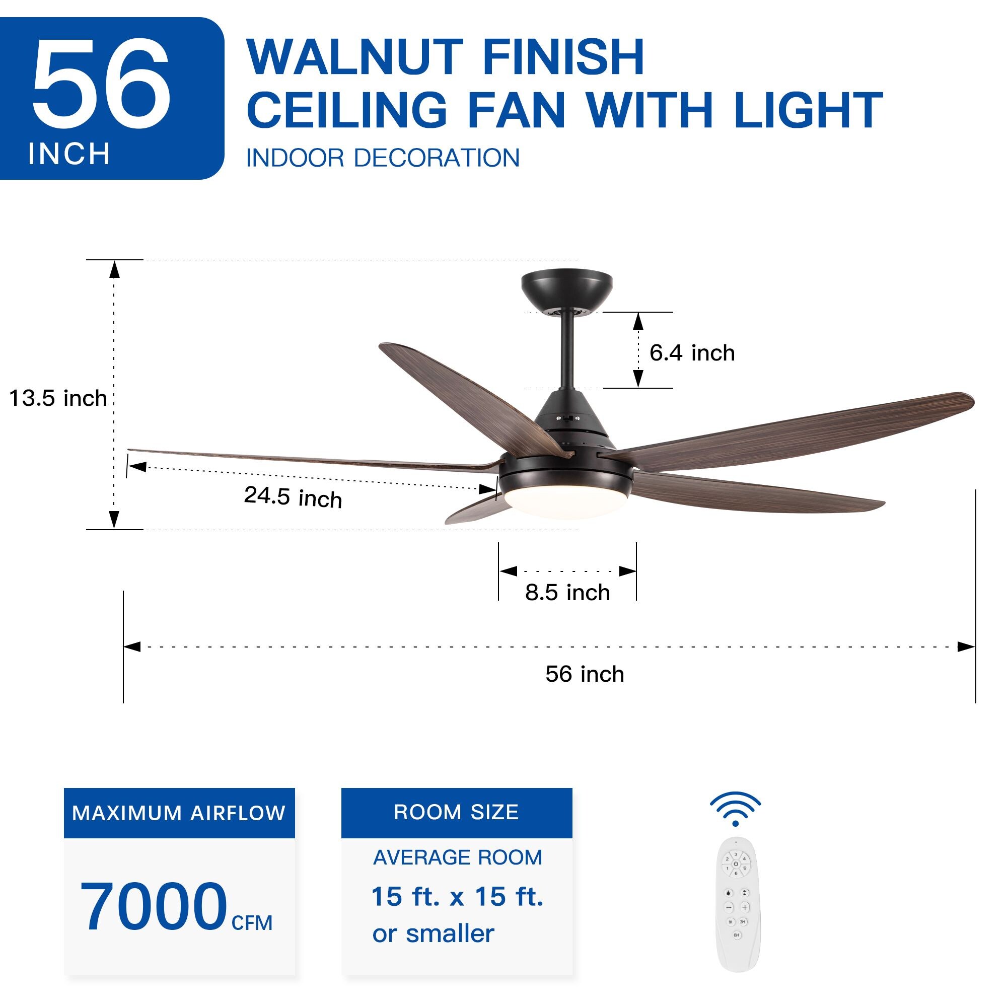 WELLFOR AMYU-01 Ceiling-Fans - View #5
