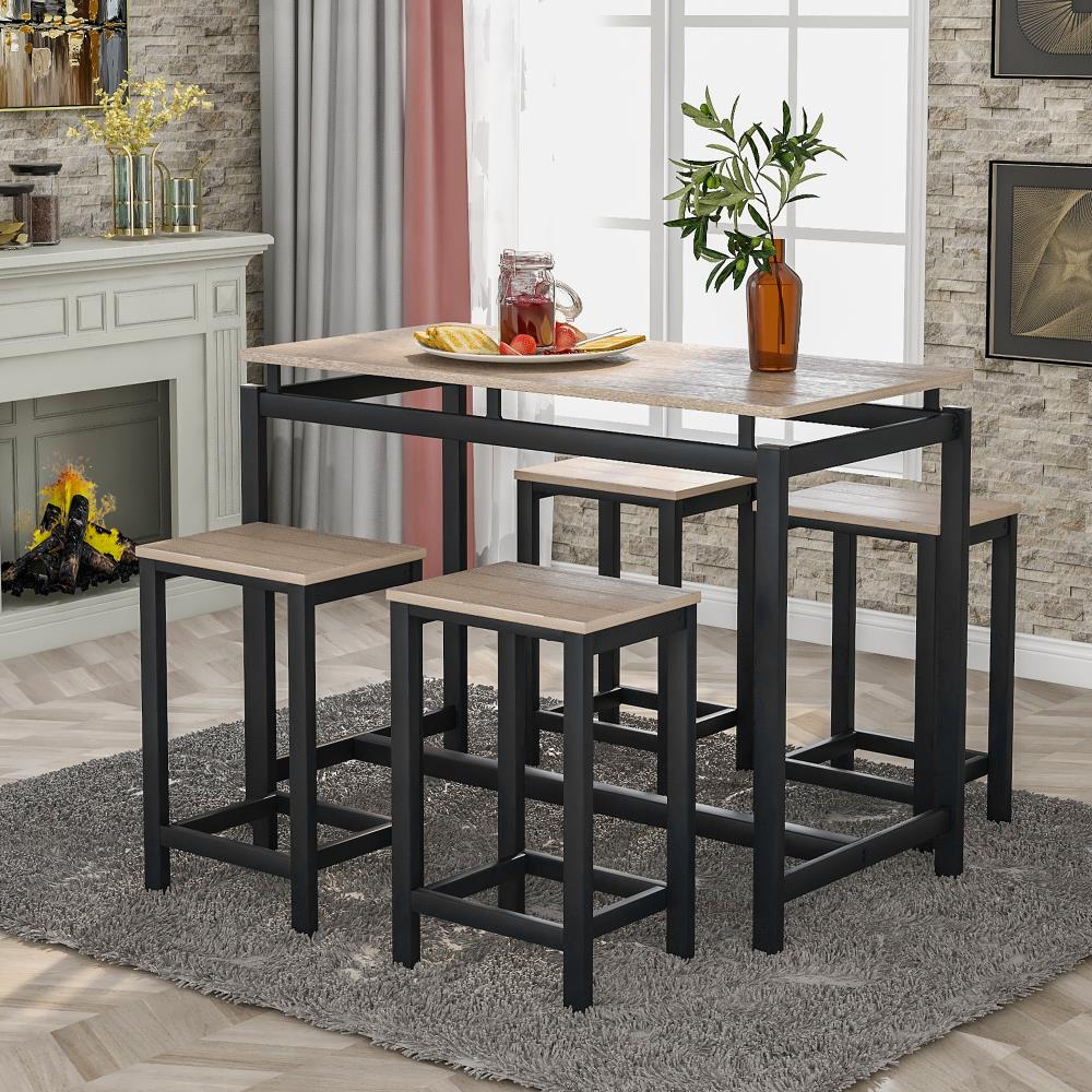 Casainc 5 Piece Kitchen Counter Height, Counter Height Oak Table And Chairs