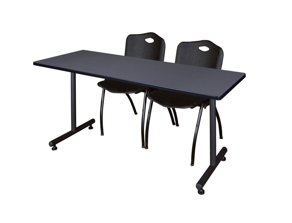 Regency MKTRCT7230GY47BK Training Gray 4-Person Training Table (72-in W x 29-in H)