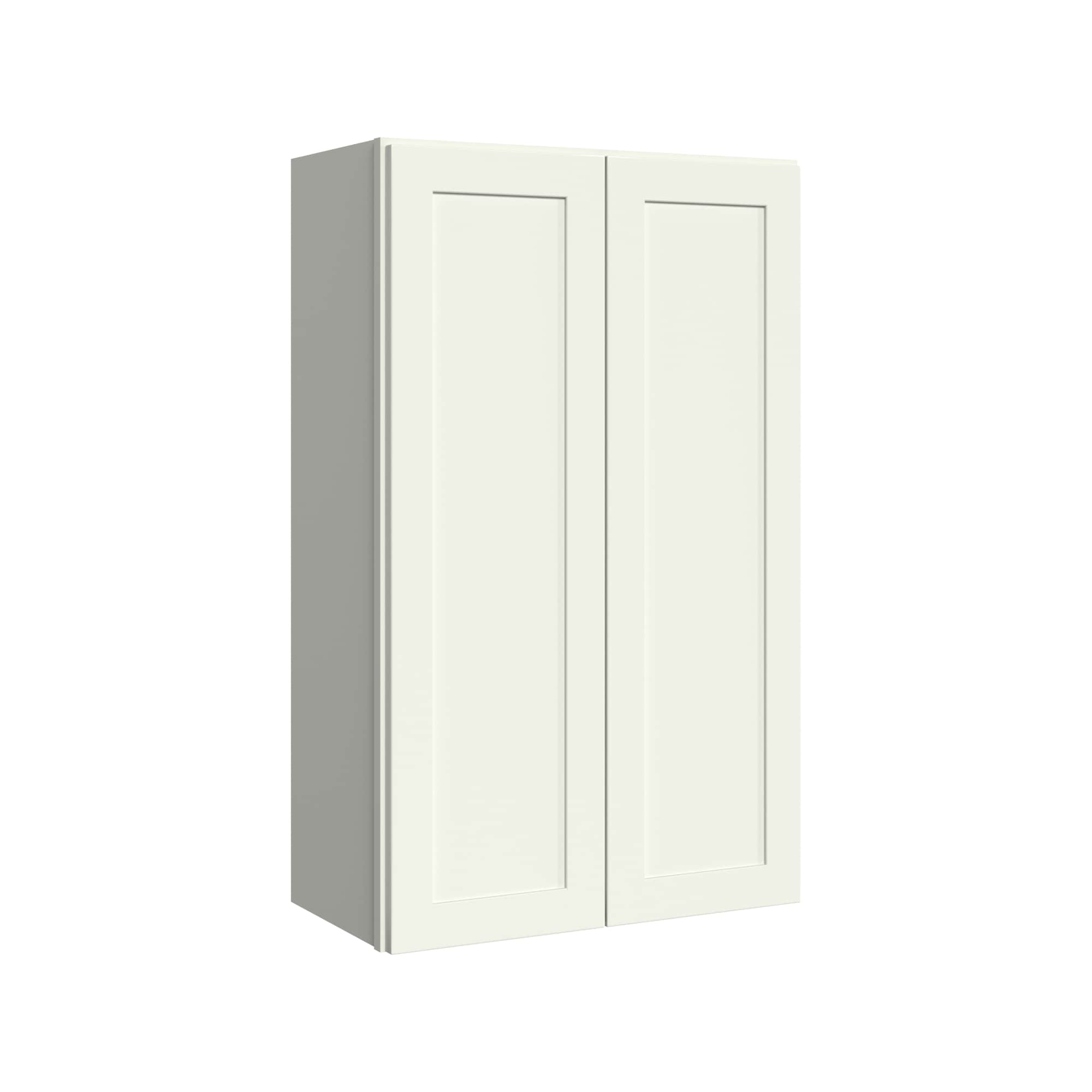 KraftMaid Momentum W2439G71 Deveron 24-in W x 39-in H x 12-in D Dove White Wall Fully assembled Plywood Cabinet (Recessed Panel Shaker)