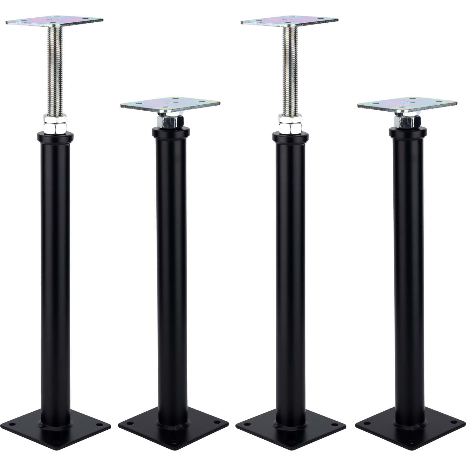 Vrbgify  4-Pack Adjustable Floor Jack Supports 16.5 to 20.5 Inch Steel Mini Screw Jacks for Temporary Floor Leveling and Lifting