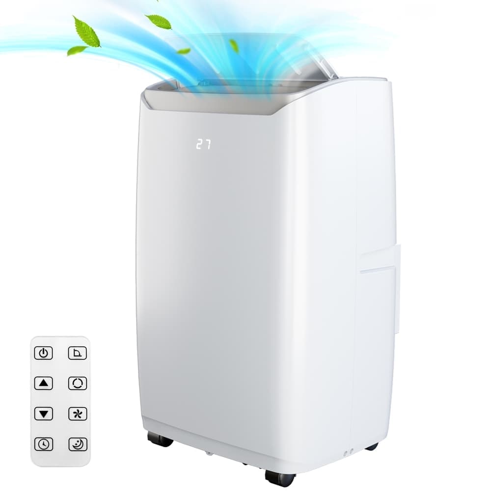 Qeetex LSHQQPHO-10HTZUF4 12000 BTU  Portable Air Conditioner with Dehumidifier and Fan  3 in 1 AC Unit  Cools 550 Square Feet  Quiet Sleep Mode  24 Hour Timer  Remote Control  3 Speeds