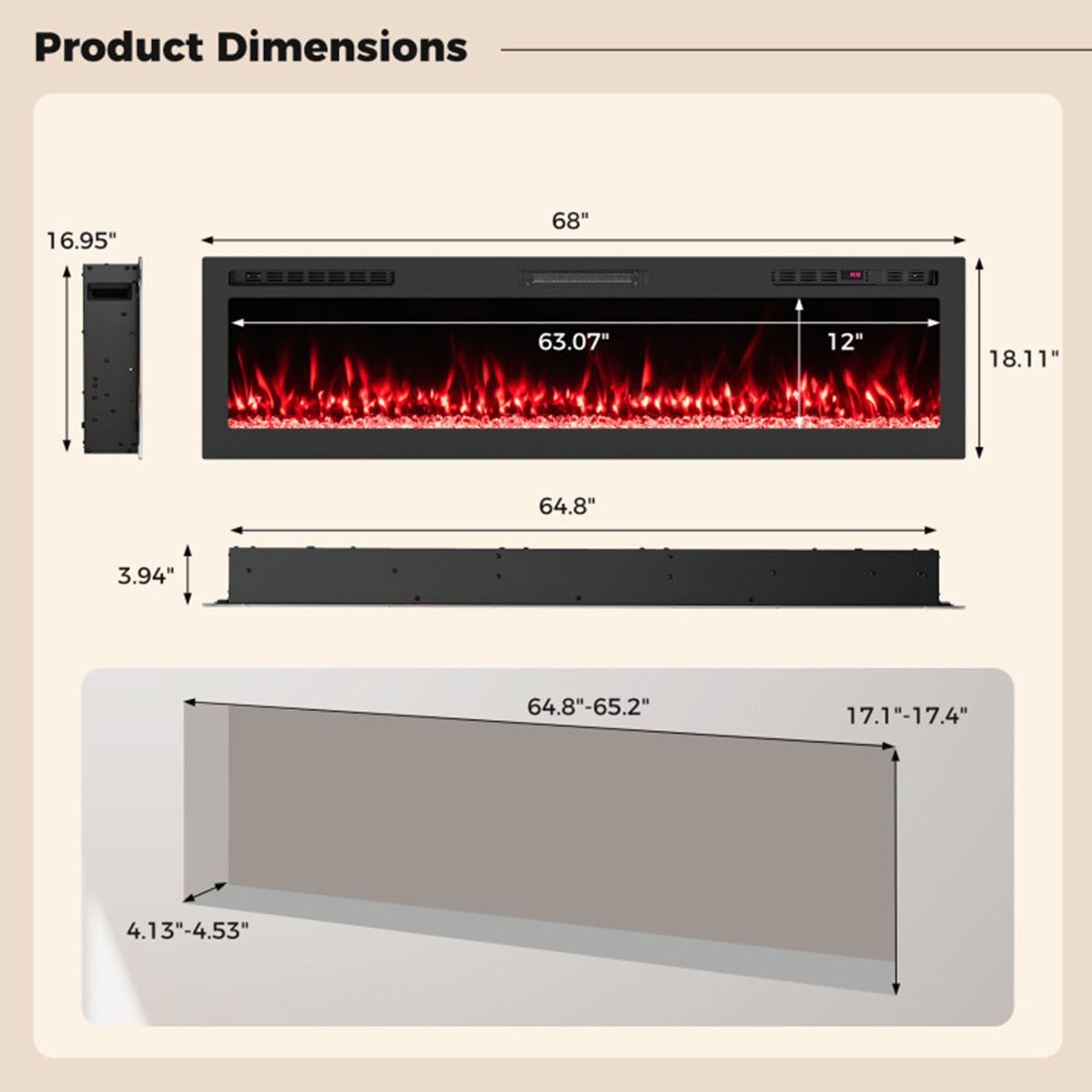 Clihome CL-ZHX-BS-72 Electric-Fireplaces - View #11