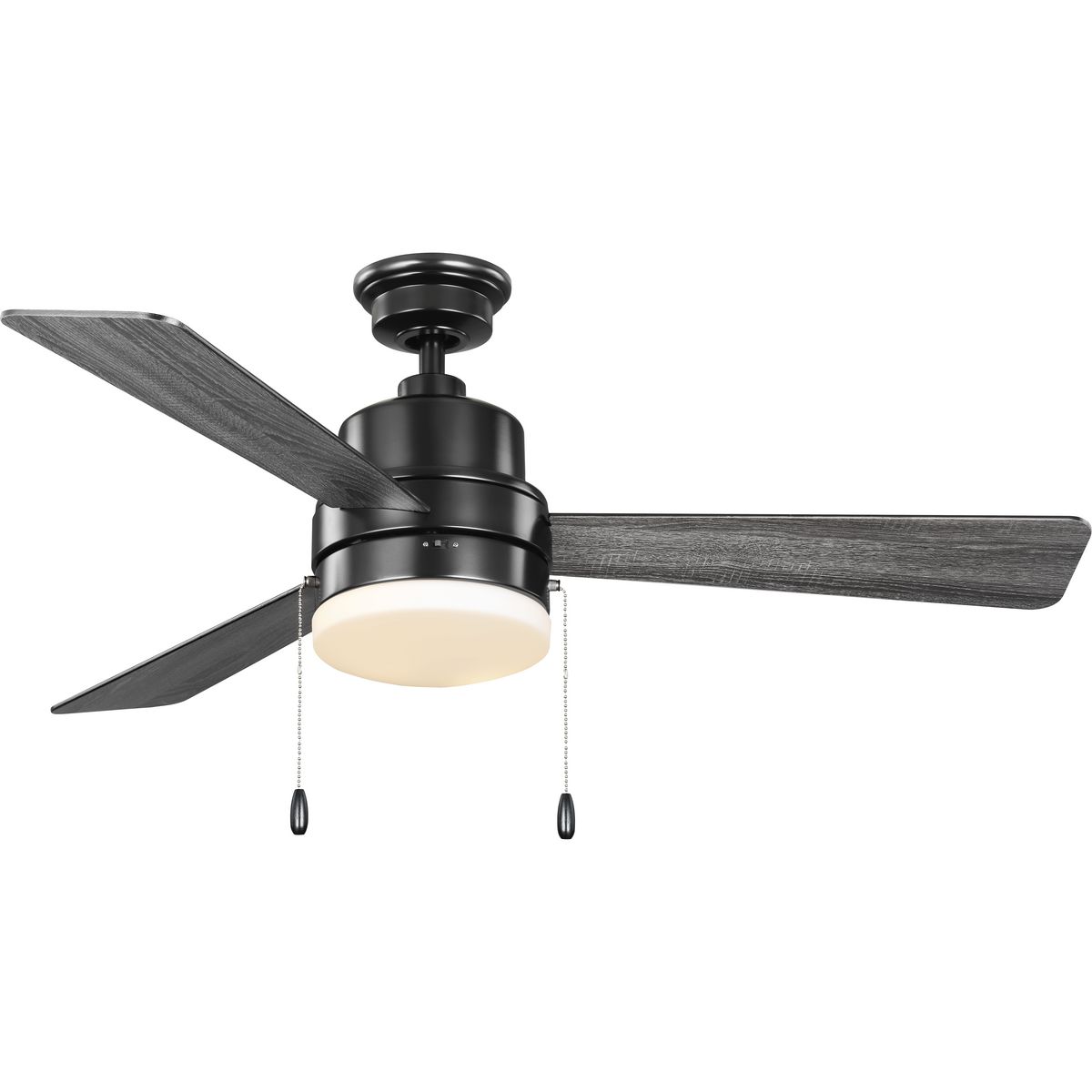 Progress Lighting P250076-31M-WB Trevina V 52-Inches Matte Black with Matte Black/Distressed Ebony Blades Indoor Downrod mount Propeller Ceiling Fan With Light ( 3 -Blade)