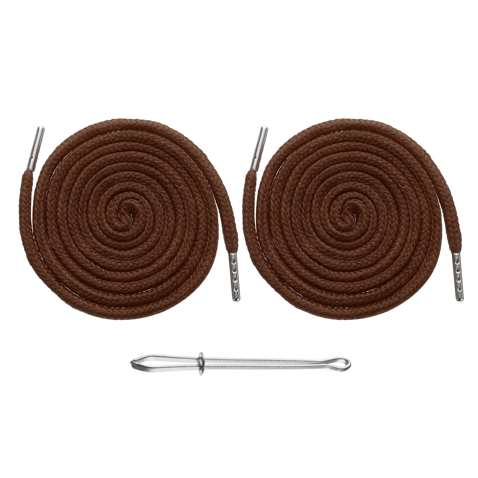 Unique Bargains 2pcs Drawstring Cords 51 Inch Replacement Drawstring Hoodie String Sewing Tool with Easy Threader for Hoodie Sweatpants Jackets Pants Hats Coats Bags Brown #S26042400UX3482