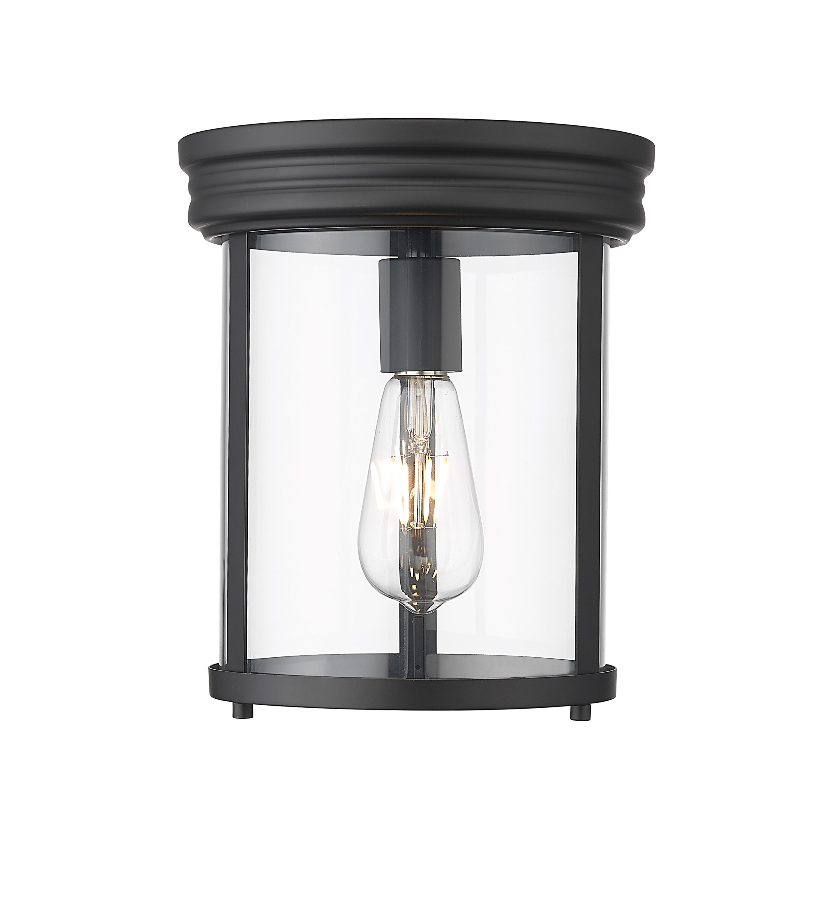 Z-Lite 742F9-MB Thayer 1 -Light 9.25-in Matte Black Flush Mount Light
