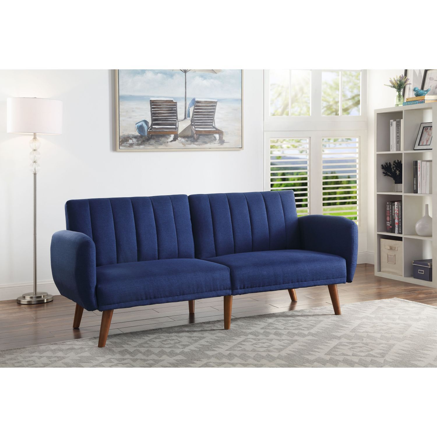 JASMODER 57190 31.00-Inches Modern Walnut Linen Sofa