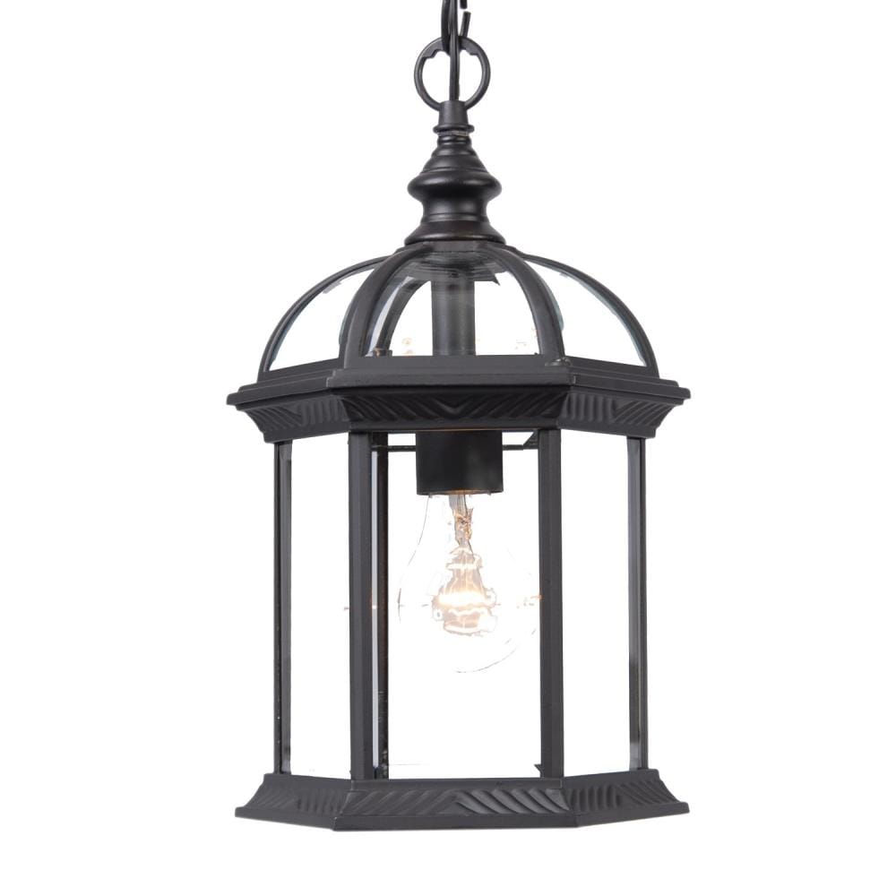 Acclaim Lighting 5276BK Dover Matte black Traditional Beveled glass Lantern Medium Outdoor Hanging Pendant light