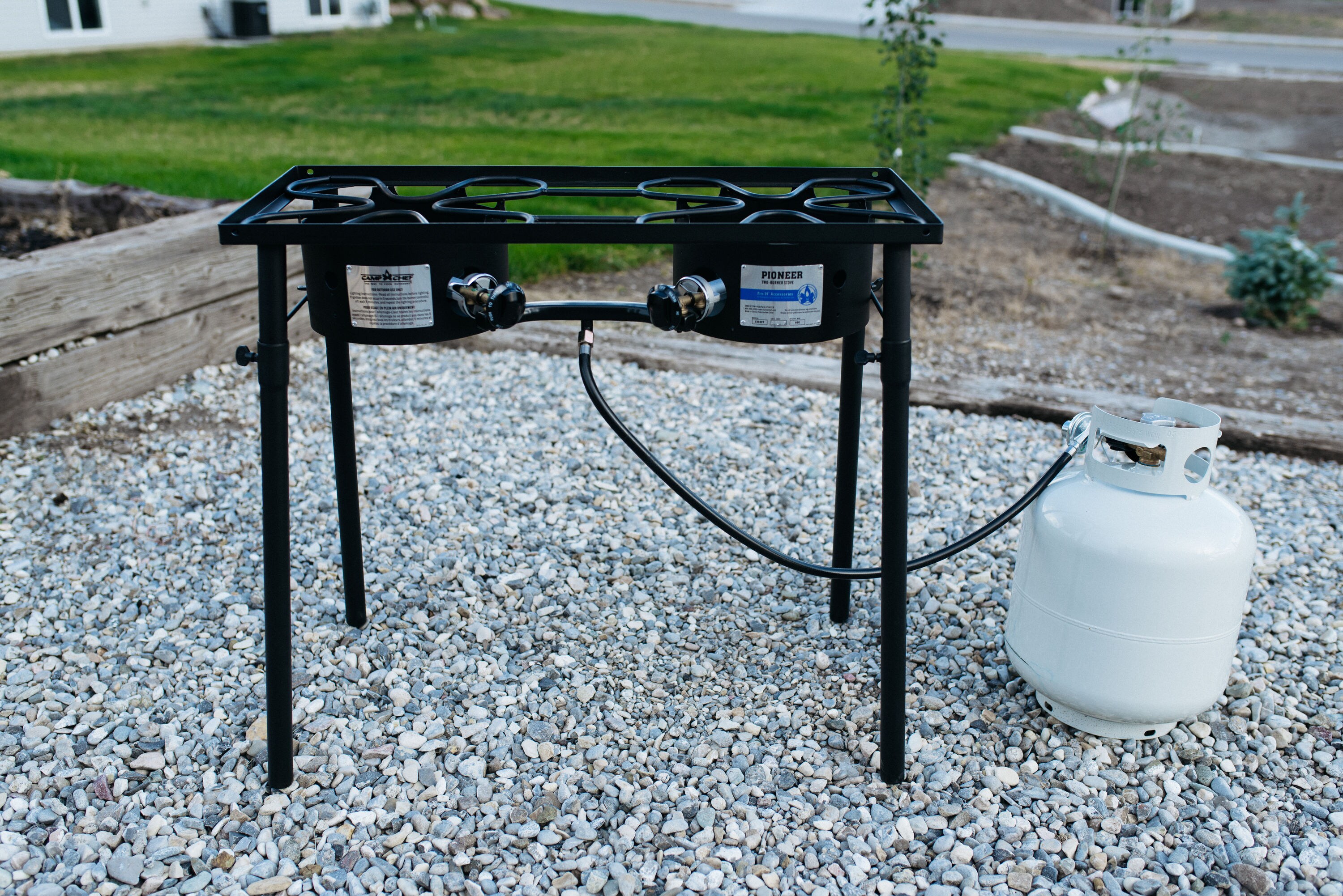 Camp Chef Pioneer 2 Burners Propane Manual Steel Outdoor Stove at